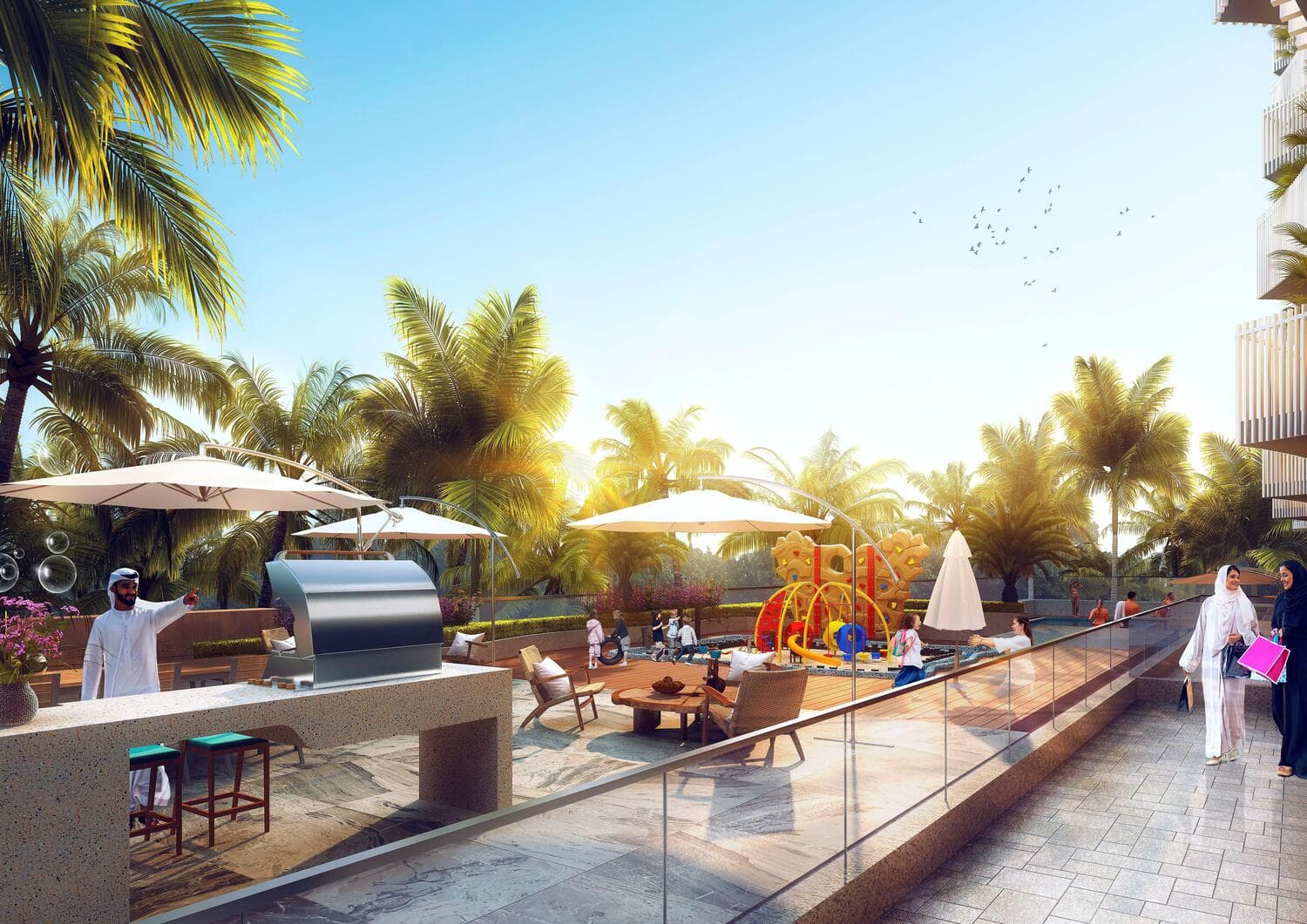Stamn Nautis Residences amenity Bbq Area - Dubai Islands, Dubai - by STAMN Real Estate Development