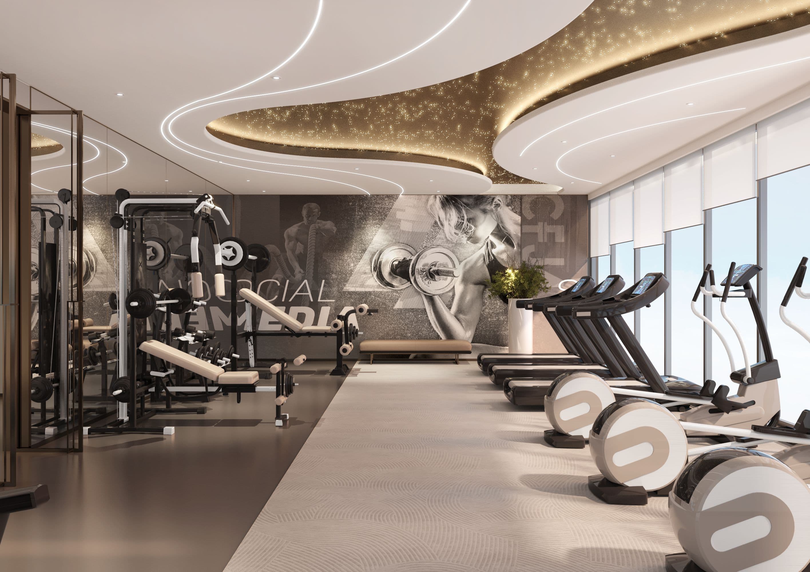 Stamn One amenity Fitness Centre - Al Satwa, Dubai - by STAMN Real Estate Development