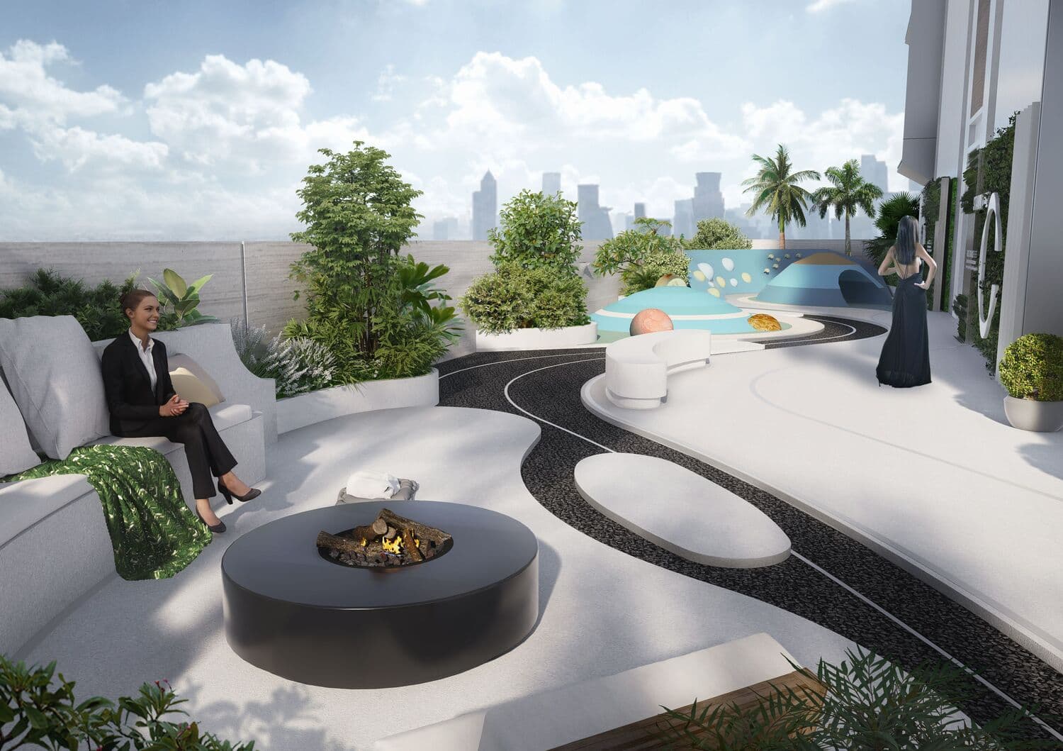 Stamn One amenity Roof Landscape - Al Satwa, Dubai - by STAMN Real Estate Development
