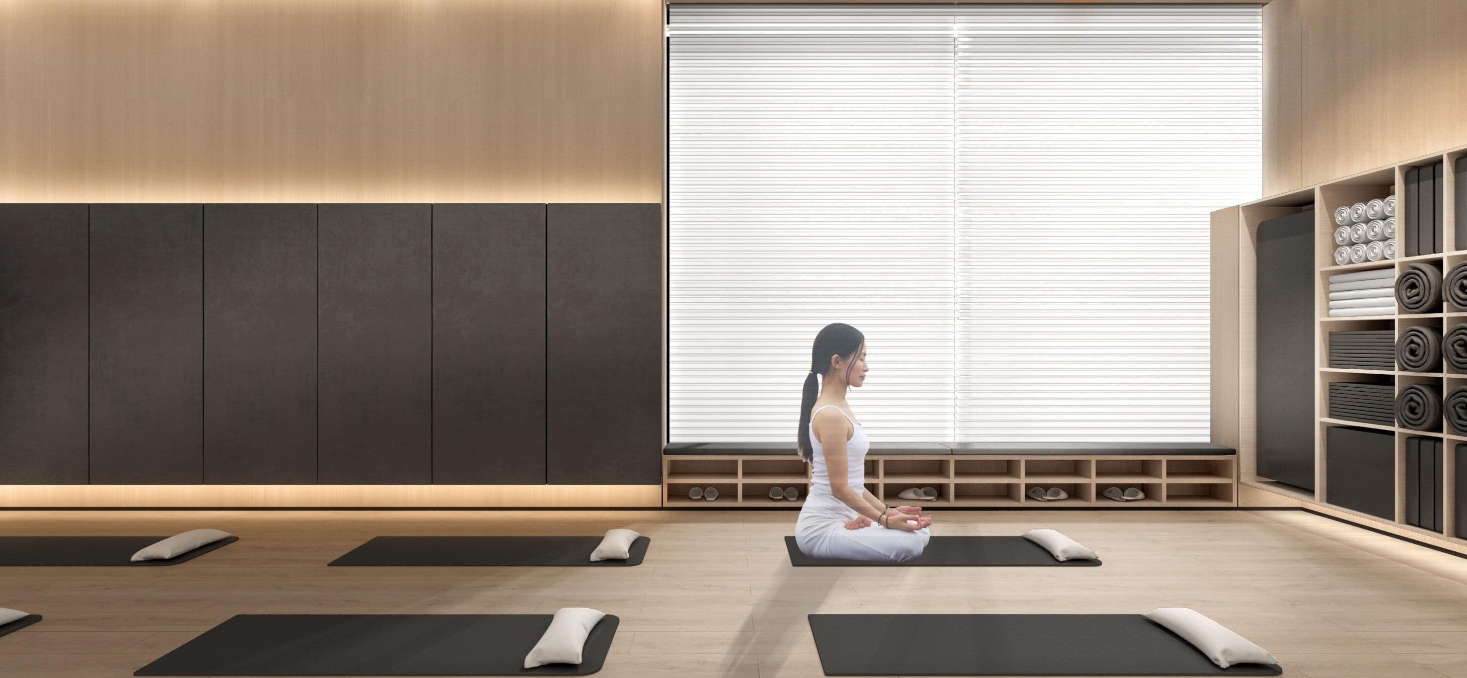 Stamn One amenity Yoga Space - Al Satwa, Dubai - by STAMN Real Estate Development