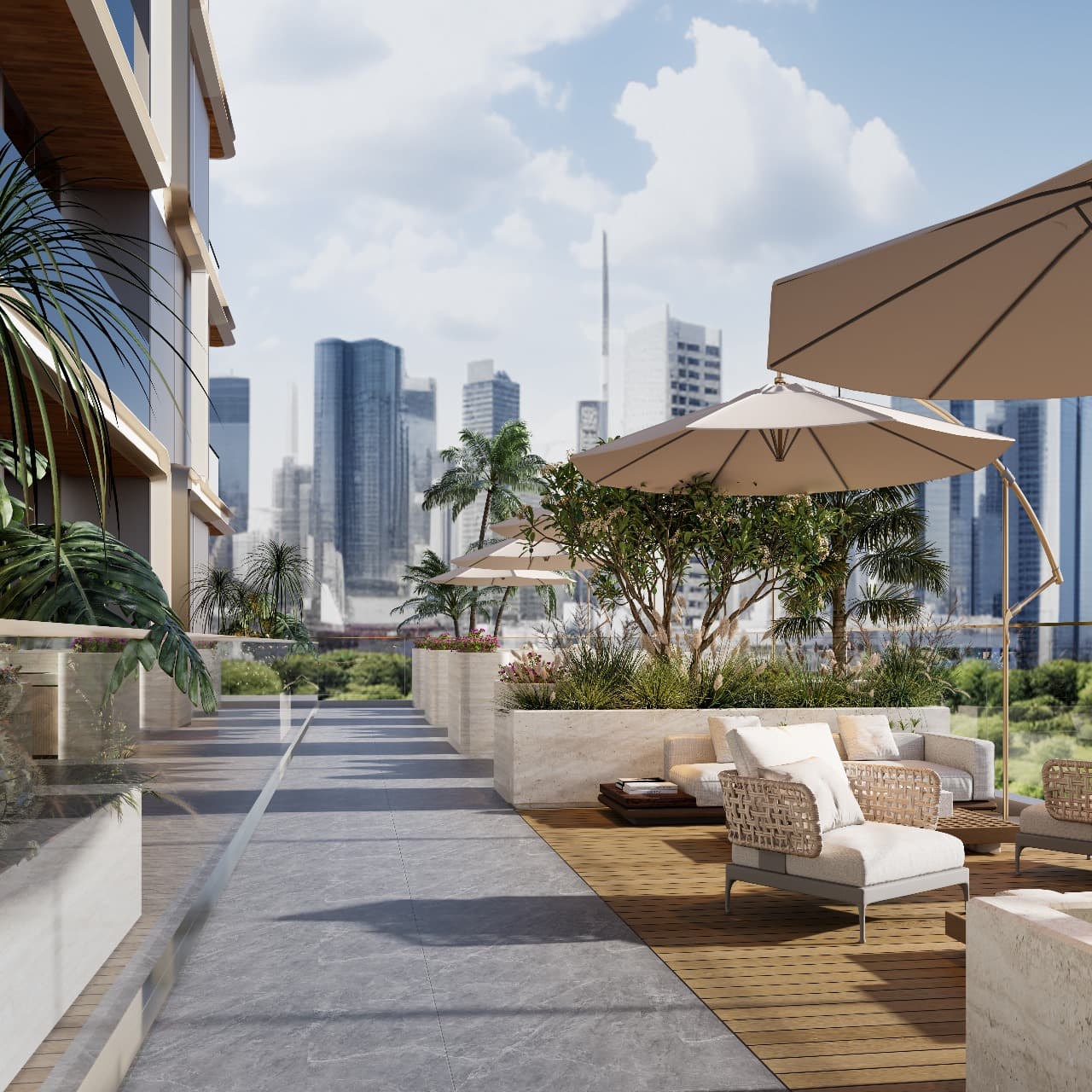 Stamn Yuni amenity Outdoor Space - Al Satwa, Dubai - by STAMN Real Estate Development
