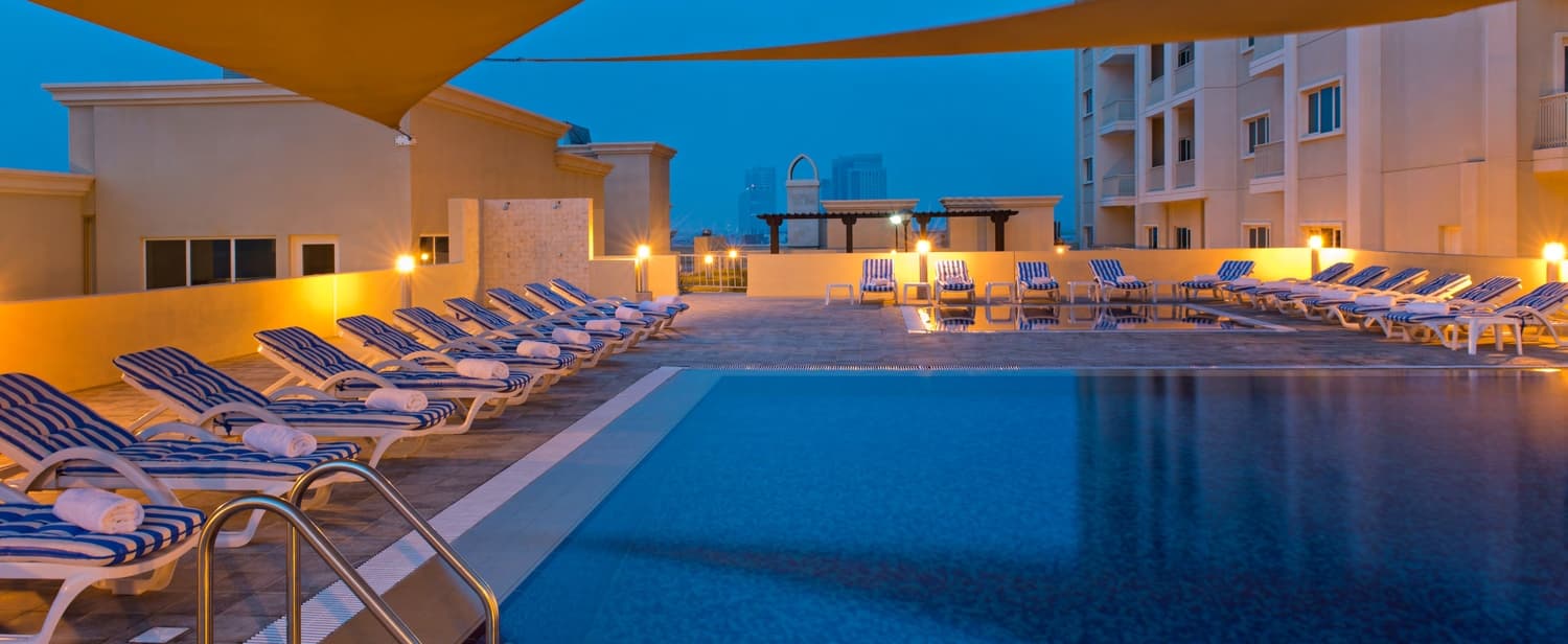 Suburbia amenity Outdoor Swimming Pool - Jebel Ali Freezone Extension, Dubai - by DAMAC