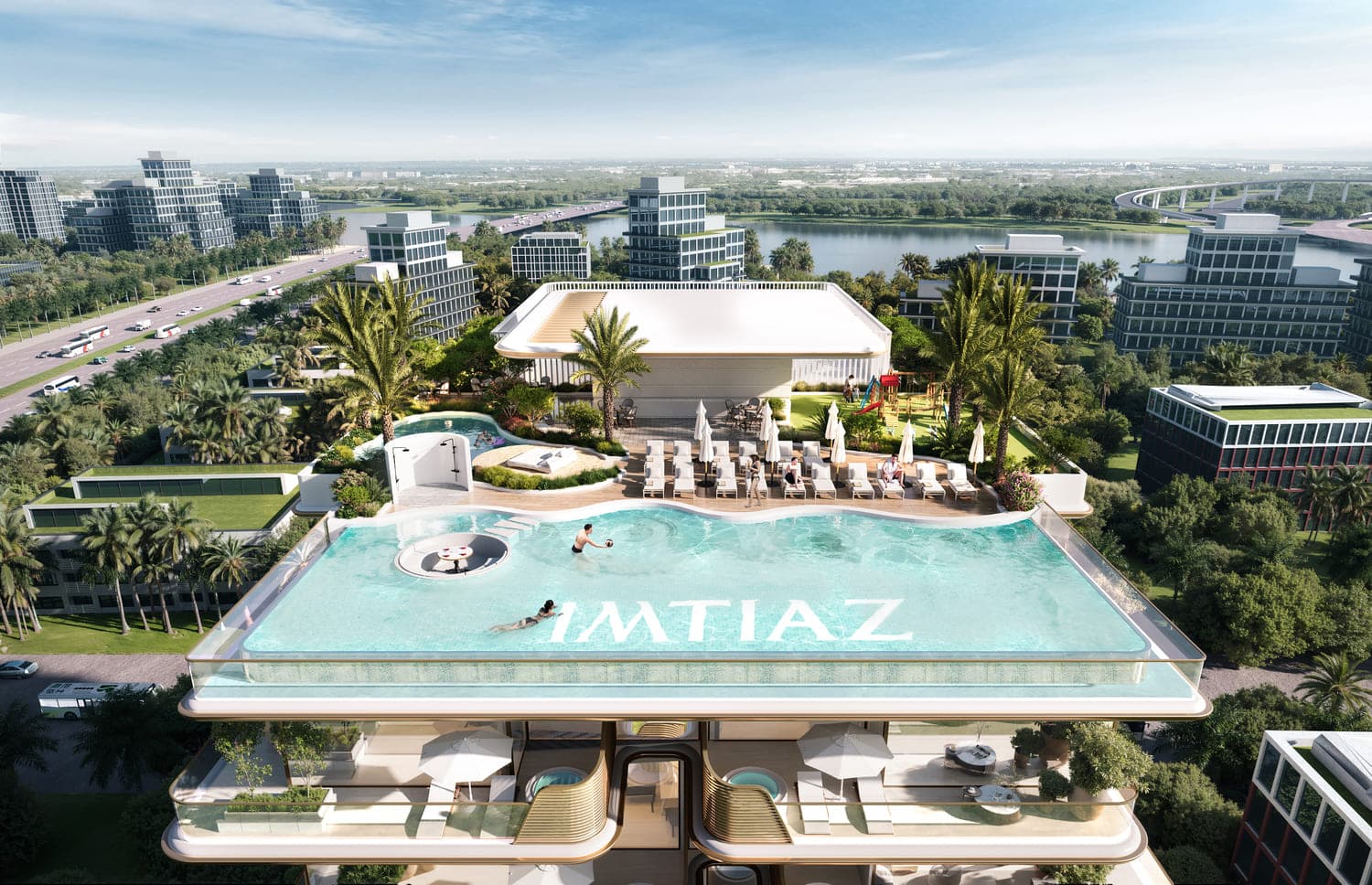 Sunset Bay 5 amenity Swimming Pool in Dubai Islands, Dubai, by Imtiaz Development