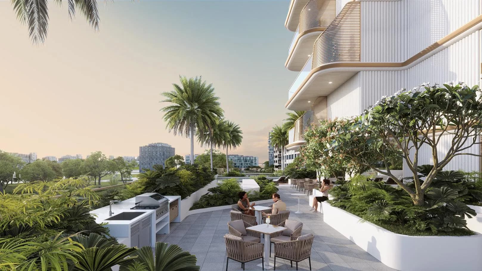 Sunset Bay Grand amenity Outdoor Seating Area in Dubai Islands, Dubai, by Imtiaz Development