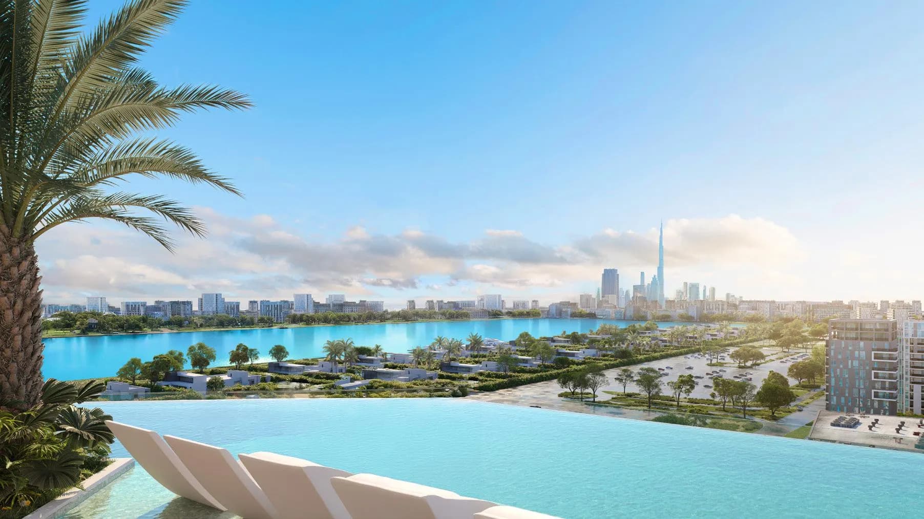 Sunset Bay Grand amenity Sky Pool & Sunken Seating - Dubai Islands, Dubai - by Imtiaz Development