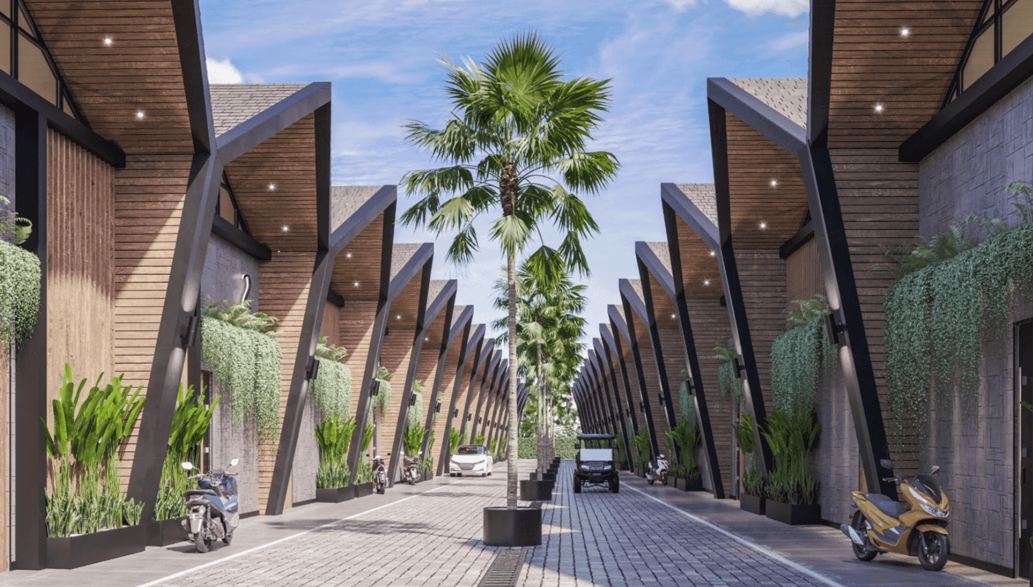 Swoi Umalas Villas Palm Street exterior view - Badung, Dubai - by SWOI Development Group