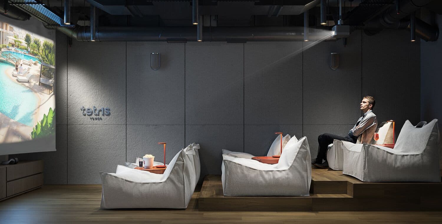 TETR1S Tower amenity Cinema - JVC (Jumeirah Village Circle), Dubai - by Object 1