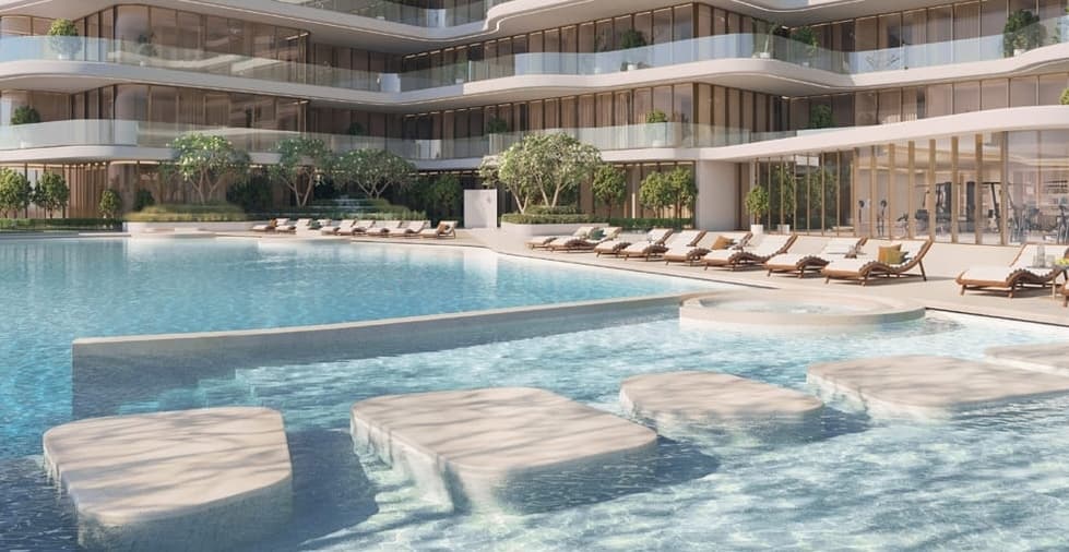 The Astera by Aston Martin amenity Infinity Pool & Pool Bar - Al Marjan Island, Dubai - by Dar Global