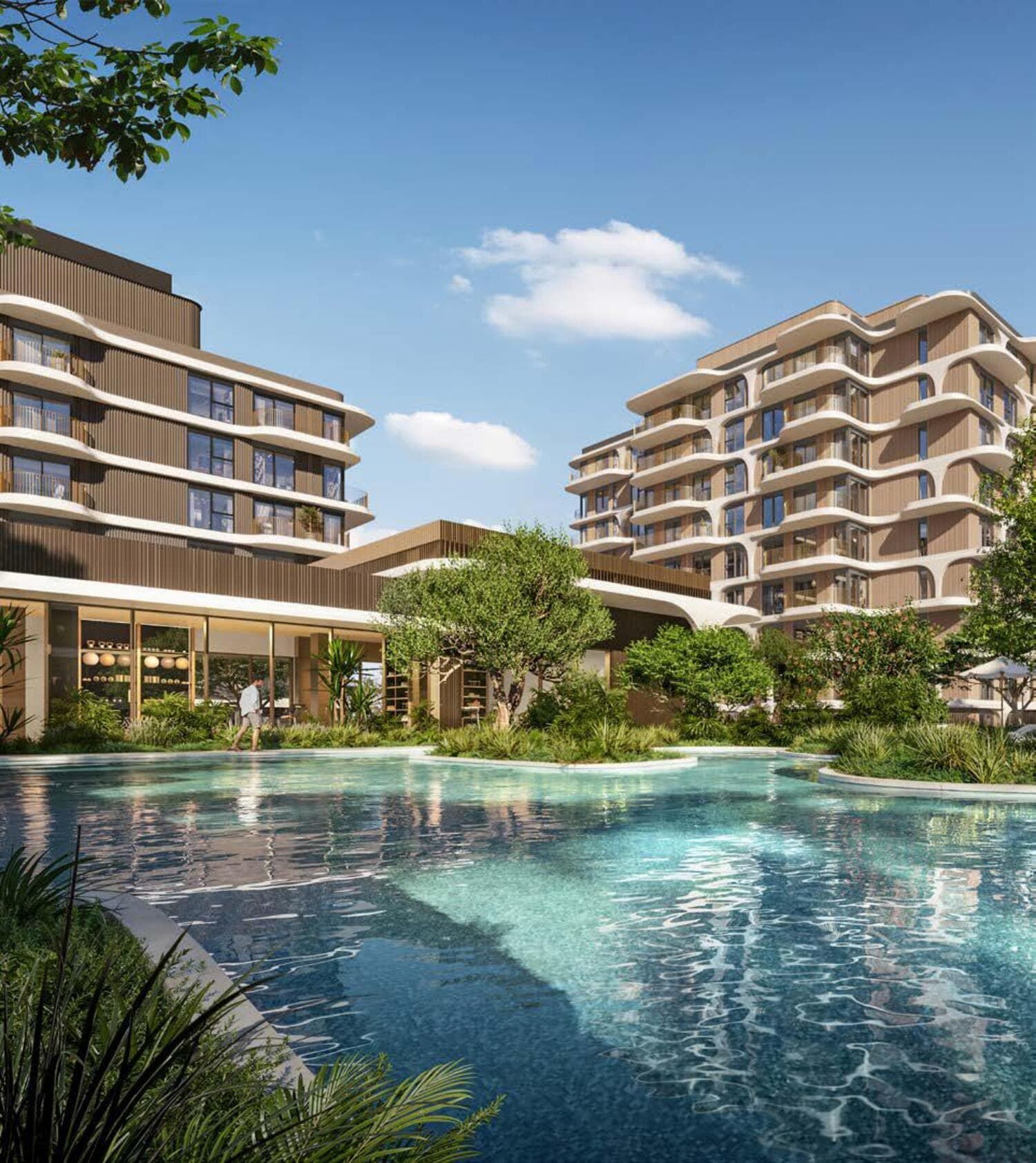 The Beach House Fahid amenity Two Resort-Style Swimming Pools - Fahid Island, Dubai - by ALDAR