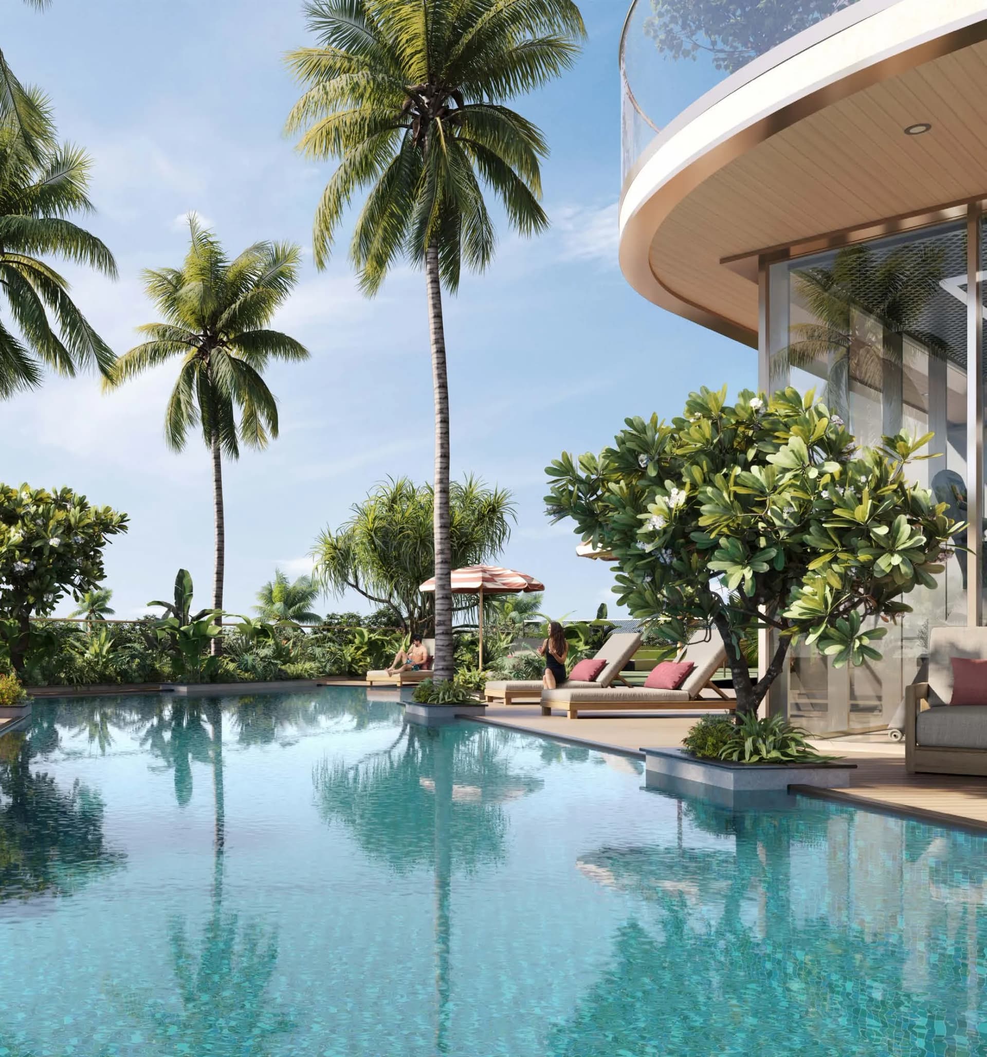 The Central Uptown amenity Infinity Pool in Al Barsha South 3, Dubai, by AQUA Properties