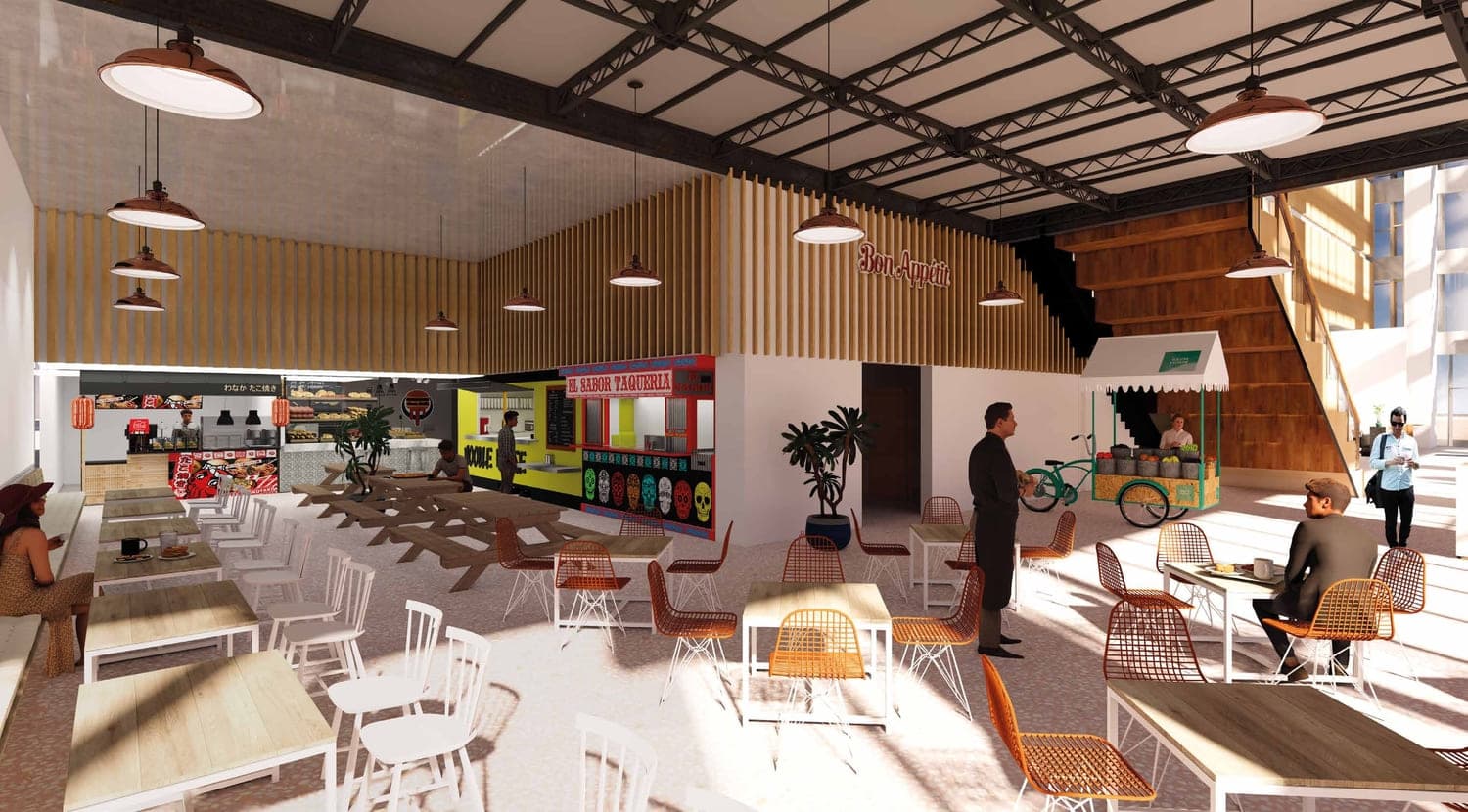 The Community JVT amenity Food Court in JVT (Jumeirah Village Triangle), Dubai, by AQUA Properties