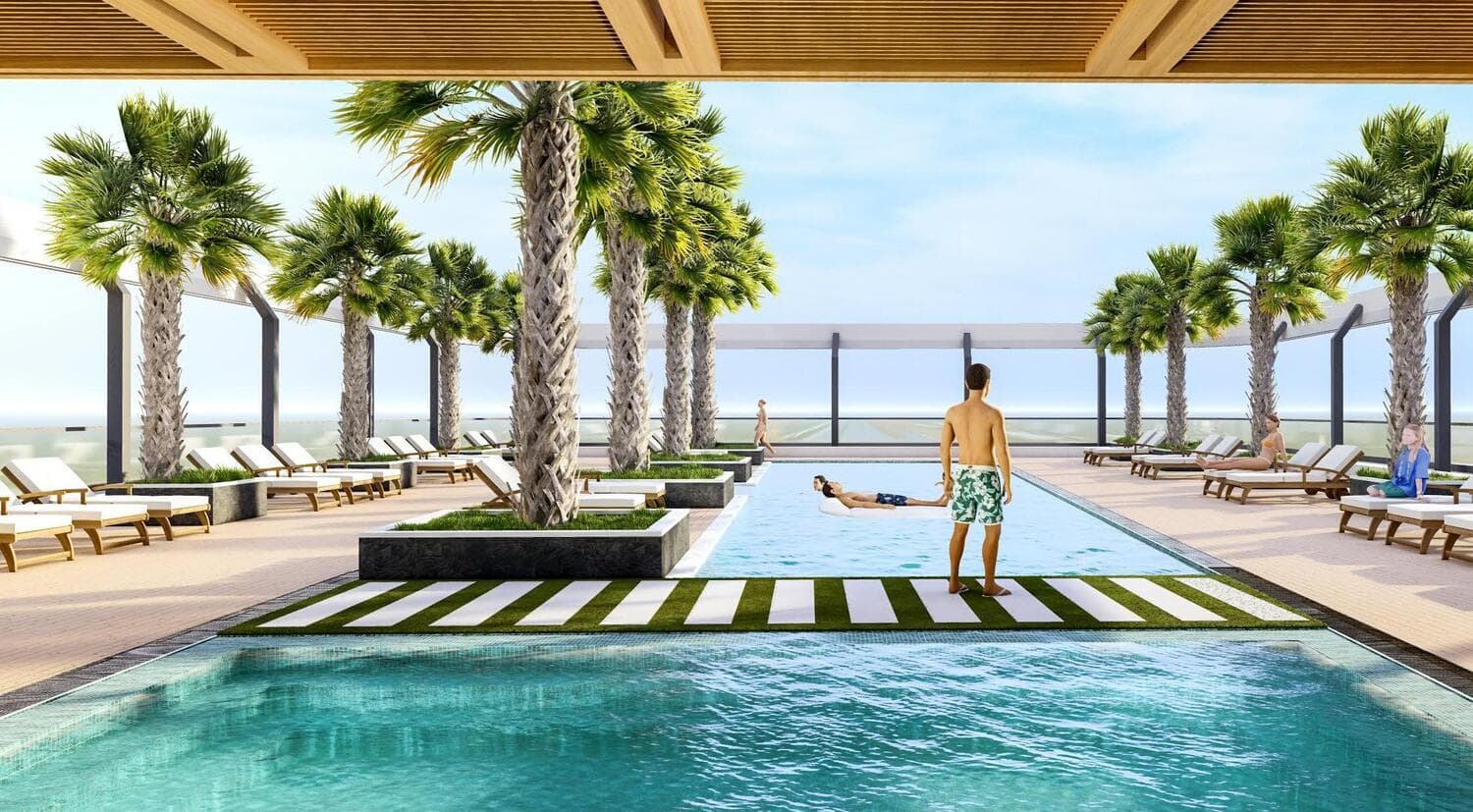The Community Sports Arena amenity Infinity Swimming Pool - Dubai Sports City, Dubai - by AQUA Properties