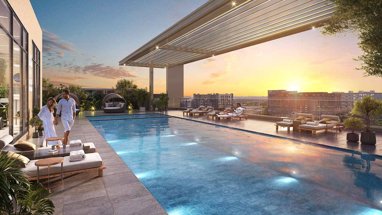 The Corner amenity Swimming Pool - Dubailand Residence Complex, Dubai - by Arabian Gulf Developer