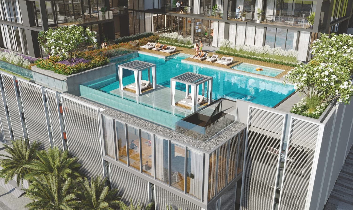 The Crestmark amenity Leisure And Lounge Pool - Business Bay, Dubai - by Ellington