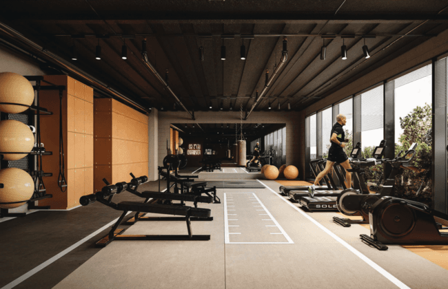 The Cube Residences amenity Fitness Club in MBR District 11 (Meydan South), Dubai, by Amwaj Development