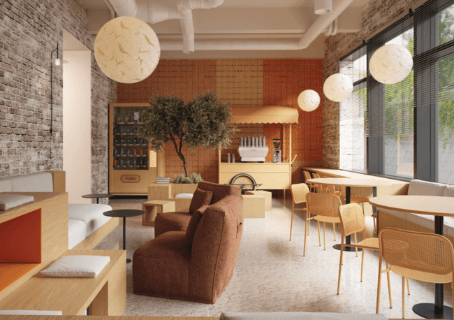 The Cube Residences amenity Lounge & Coffee Cart - MBR District 11 (Meydan South), Dubai - by Amwaj Development