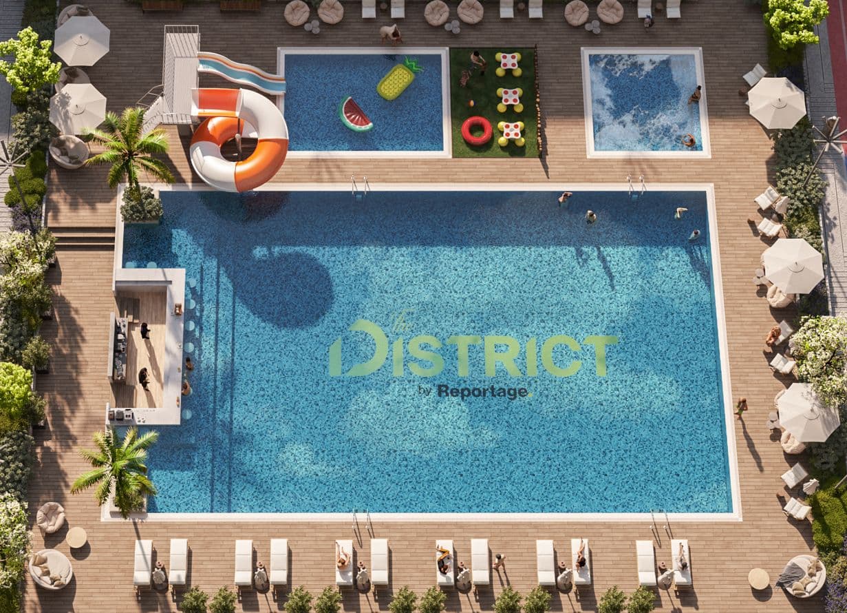 The District amenity Large Swimming Pool - Reem Island, Dubai - by Reportage Properties