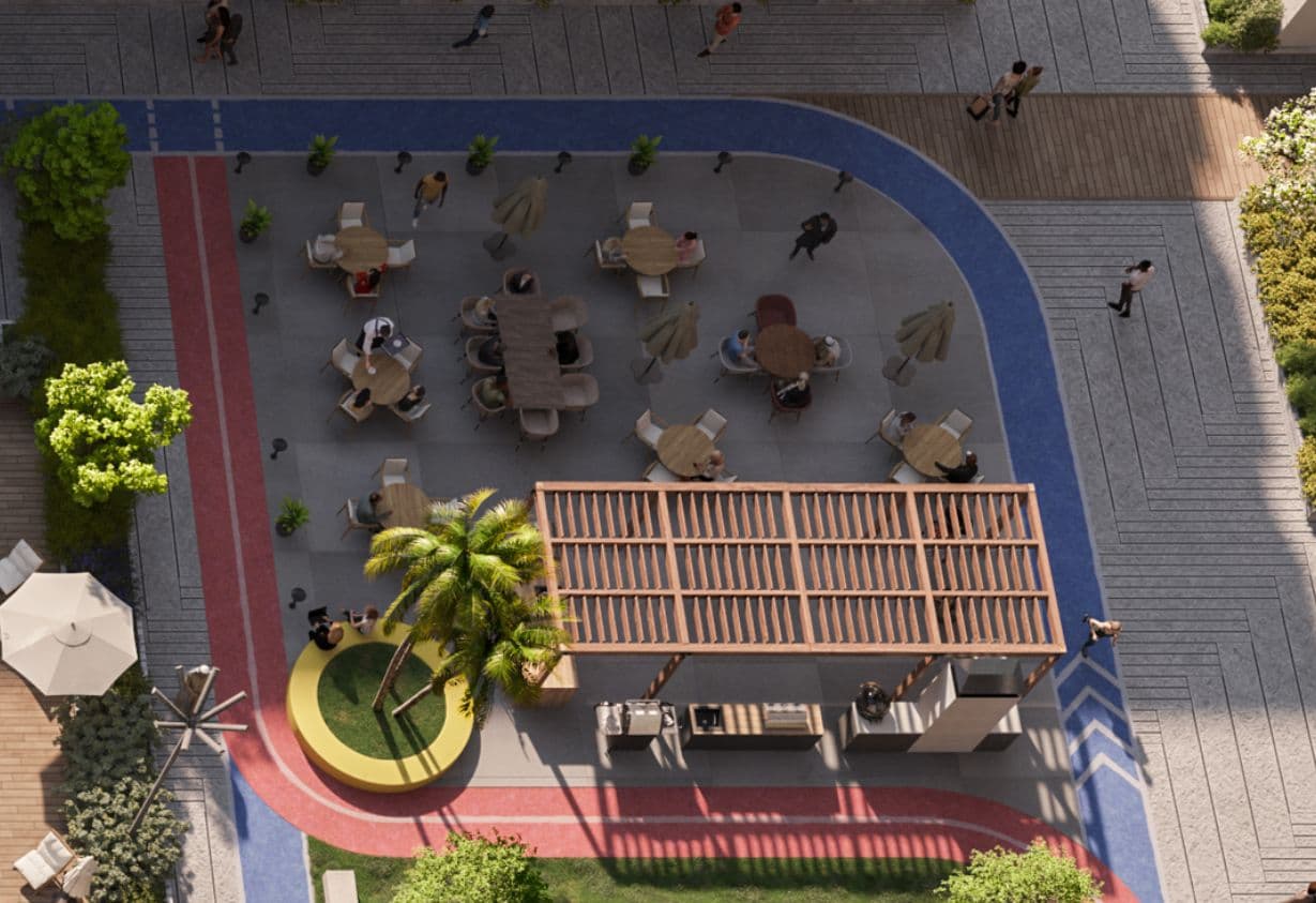 The District amenity Shaded Seating Areas - Reem Island, Dubai - by Reportage Properties