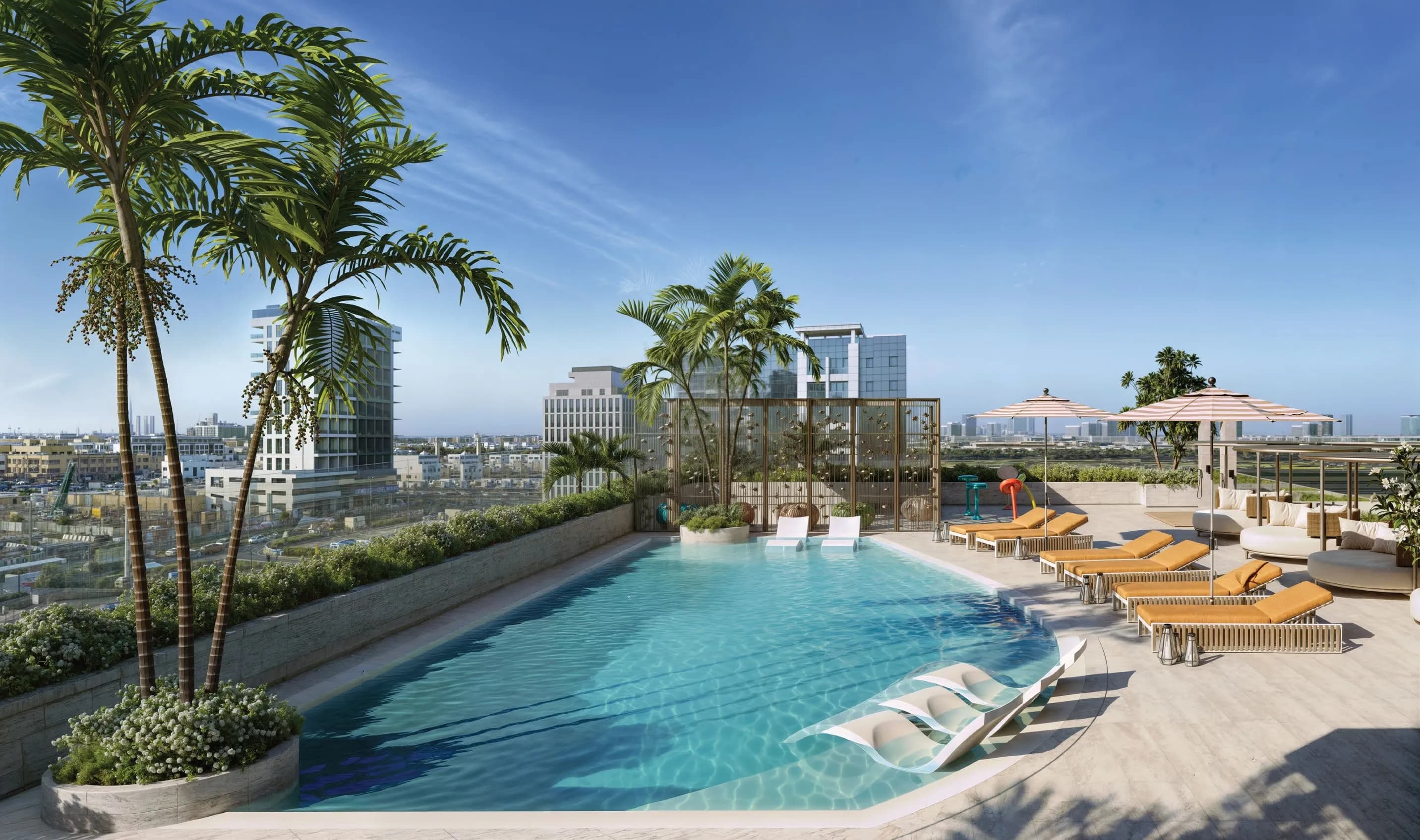 The Elysian amenity Aquatic Pool & Sun Deck - Al Satwa, Dubai - by MFOUR Development