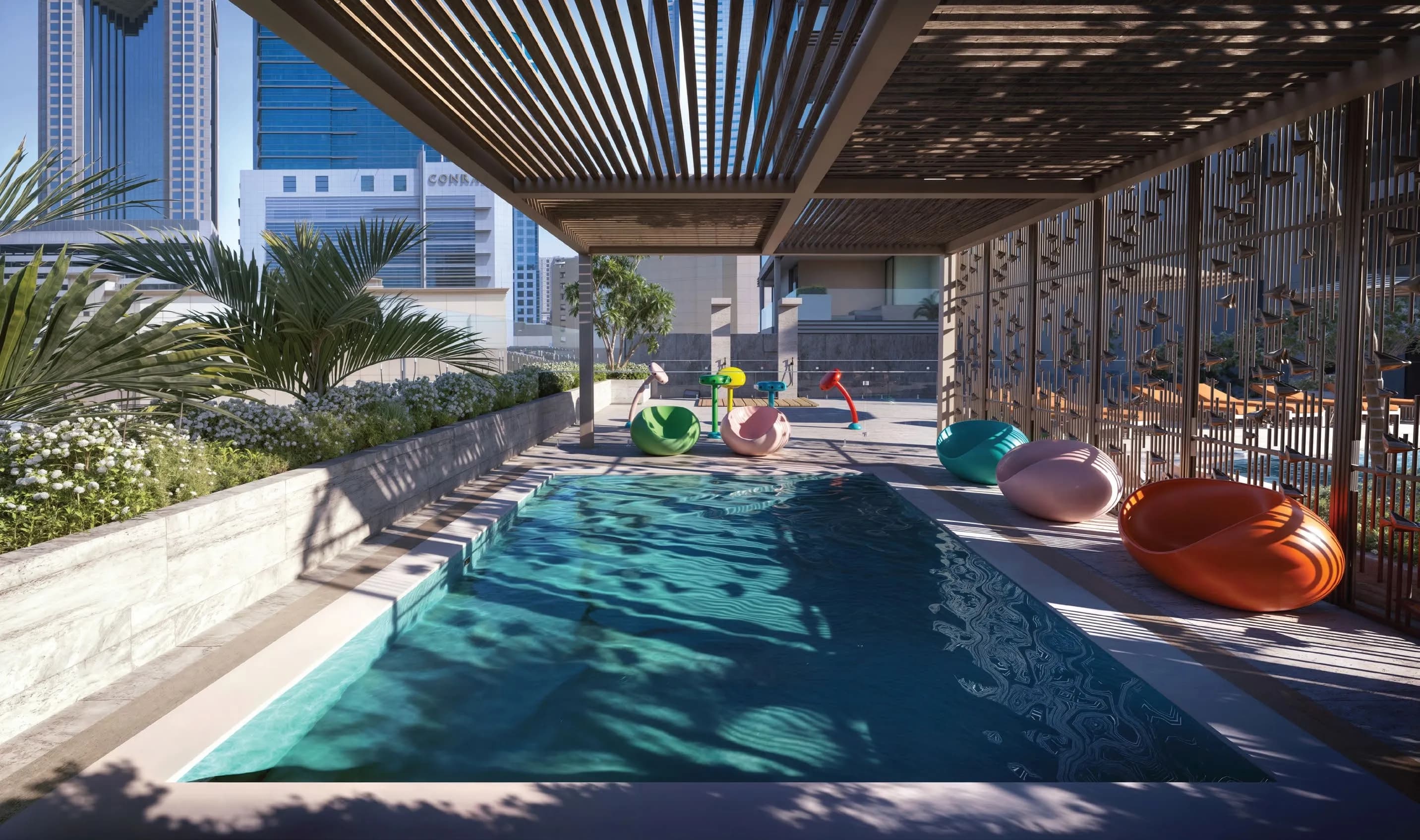 The Elysian amenity Kids Pool - Al Satwa, Dubai - by MFOUR Development