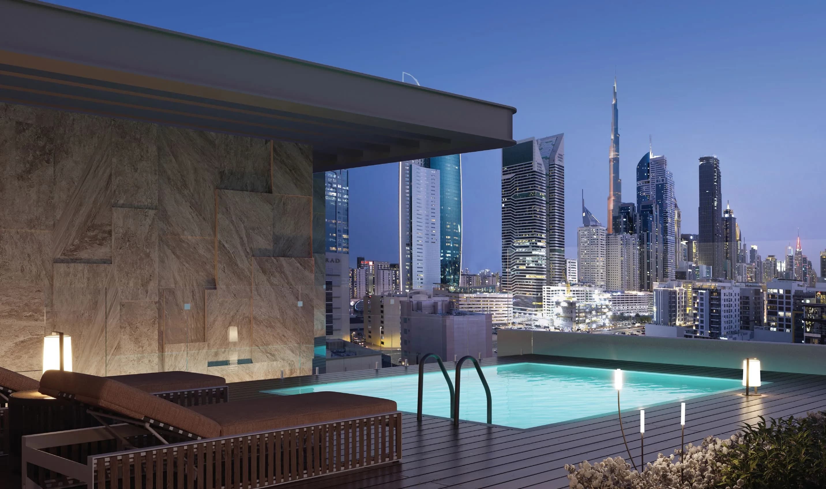 The Elysian amenity Private Plunge Pools - Al Satwa, Dubai - by MFOUR Development