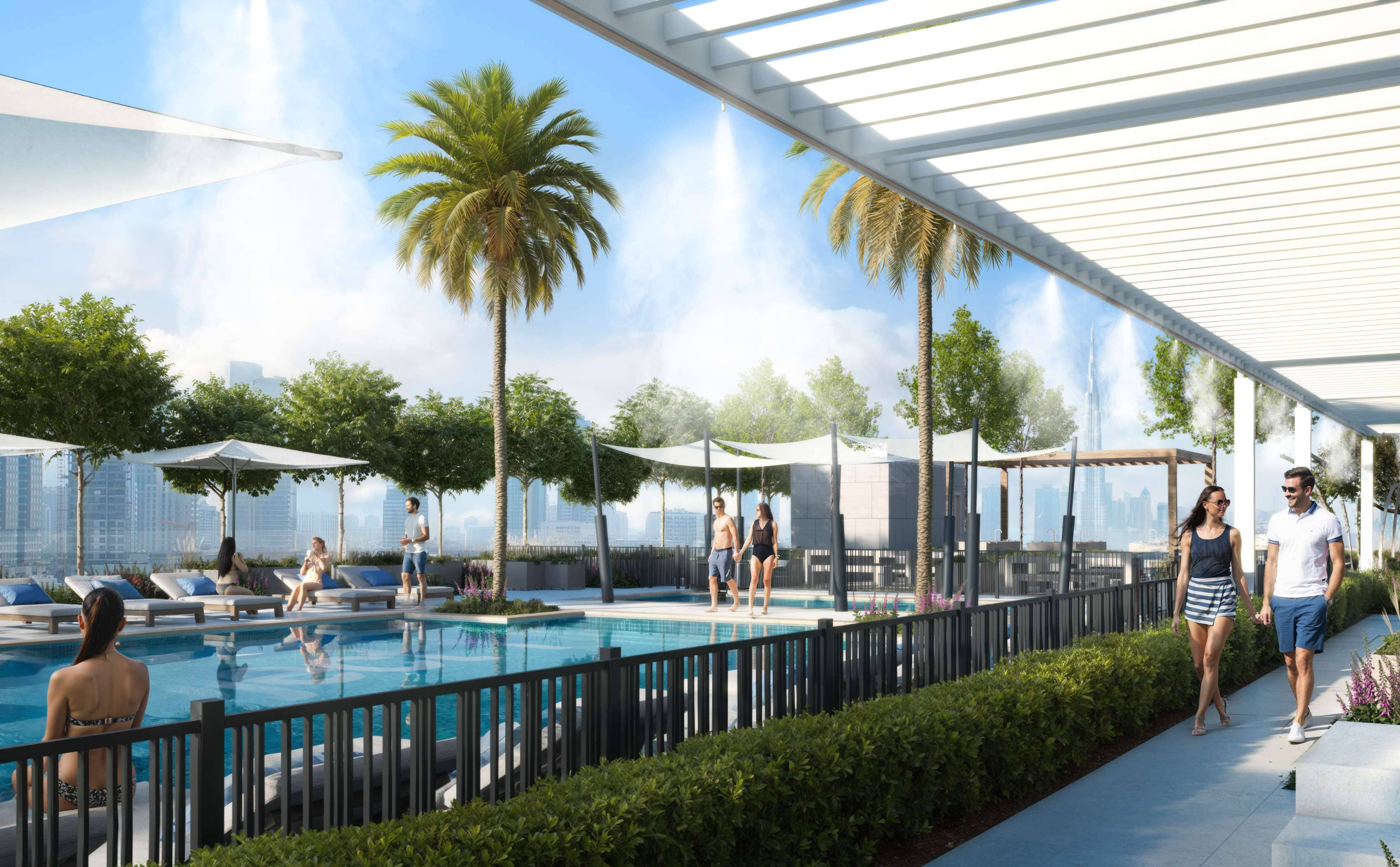 The Fifth amenity Green Walkway With Refreshing Mist System - JVC (Jumeirah Village Circle), Dubai - by Object 1