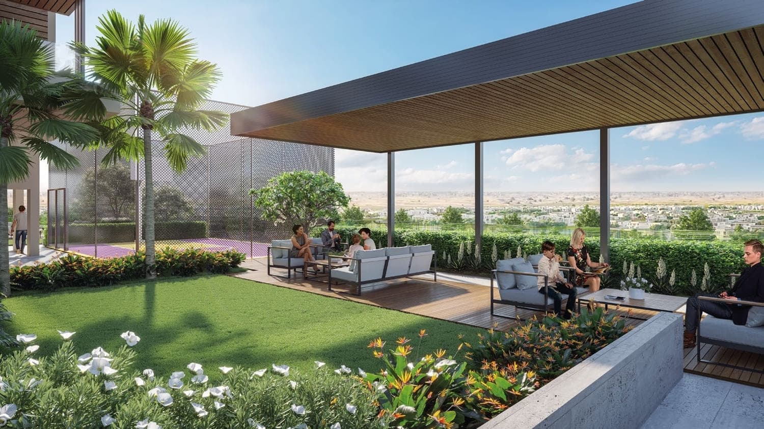 The Grove amenity Rooftop Bbq & Seating - Dubai Hills, Dubai - by Iman Developers