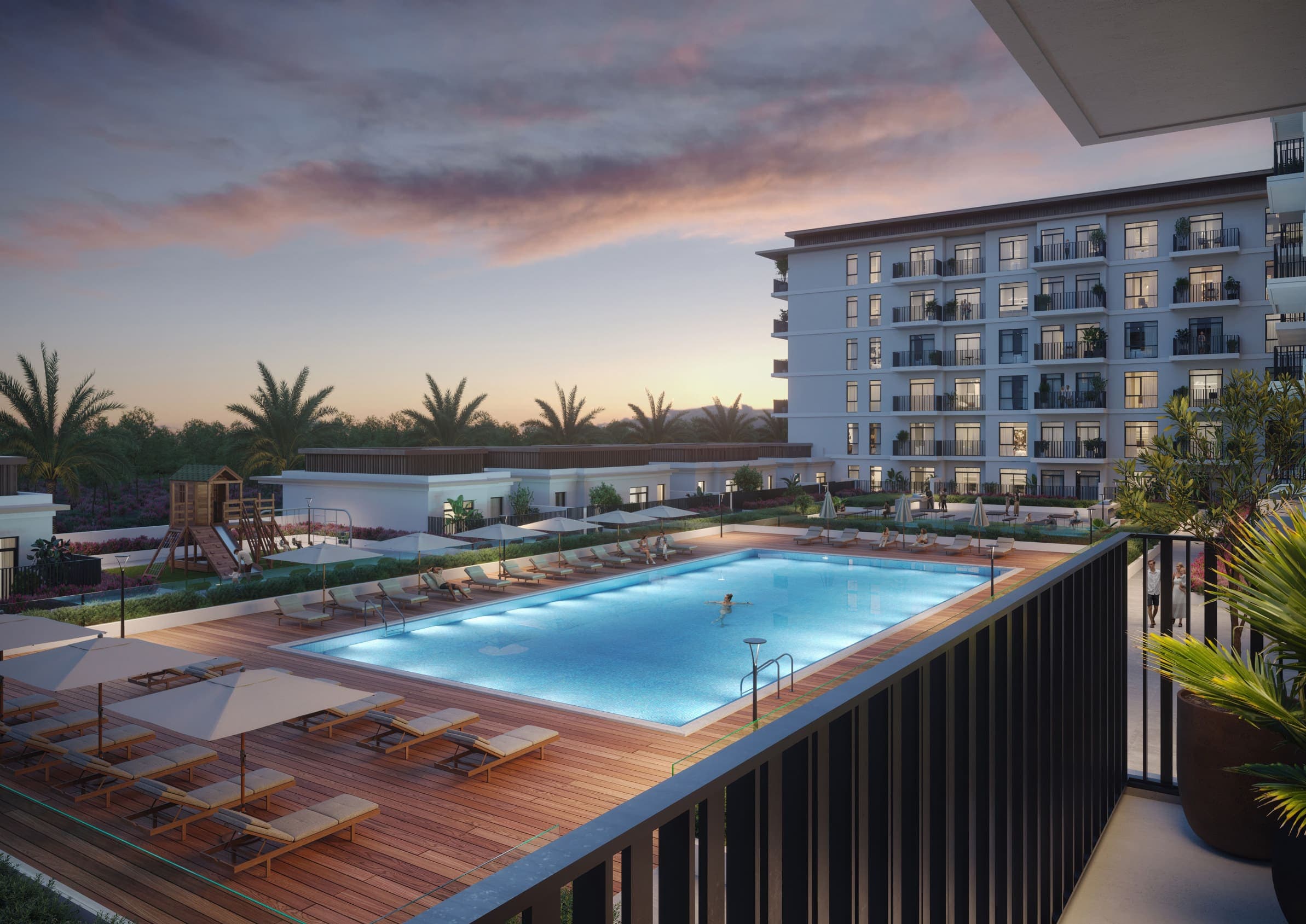 The Hamilton amenity Swimming Pool - Town Square, Dubai - by Nshama Group
