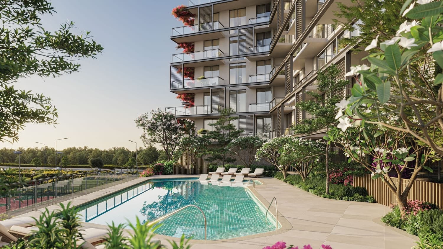 The Haven 3 amenity Adult & Kids Swimming Pool in Majan, Dubai, by Meraki Developers