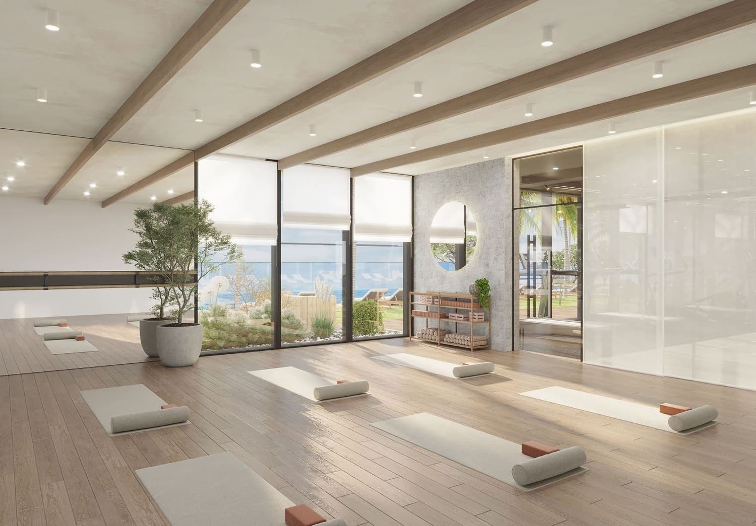 The Haven amenity Indoor Spacious Yoga Studio - Majan, Dubai - by Meraki Developers