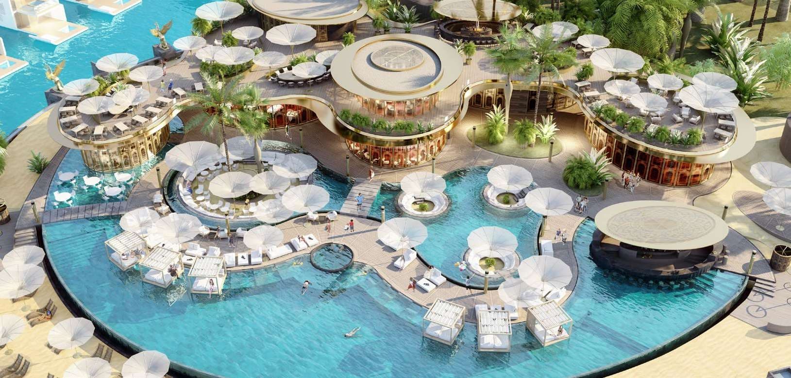 The Heart of Europe - Honeymoon Island and The Floating Seahorse amenity Lush Landscape in World of Islands, Dubai, by THOE