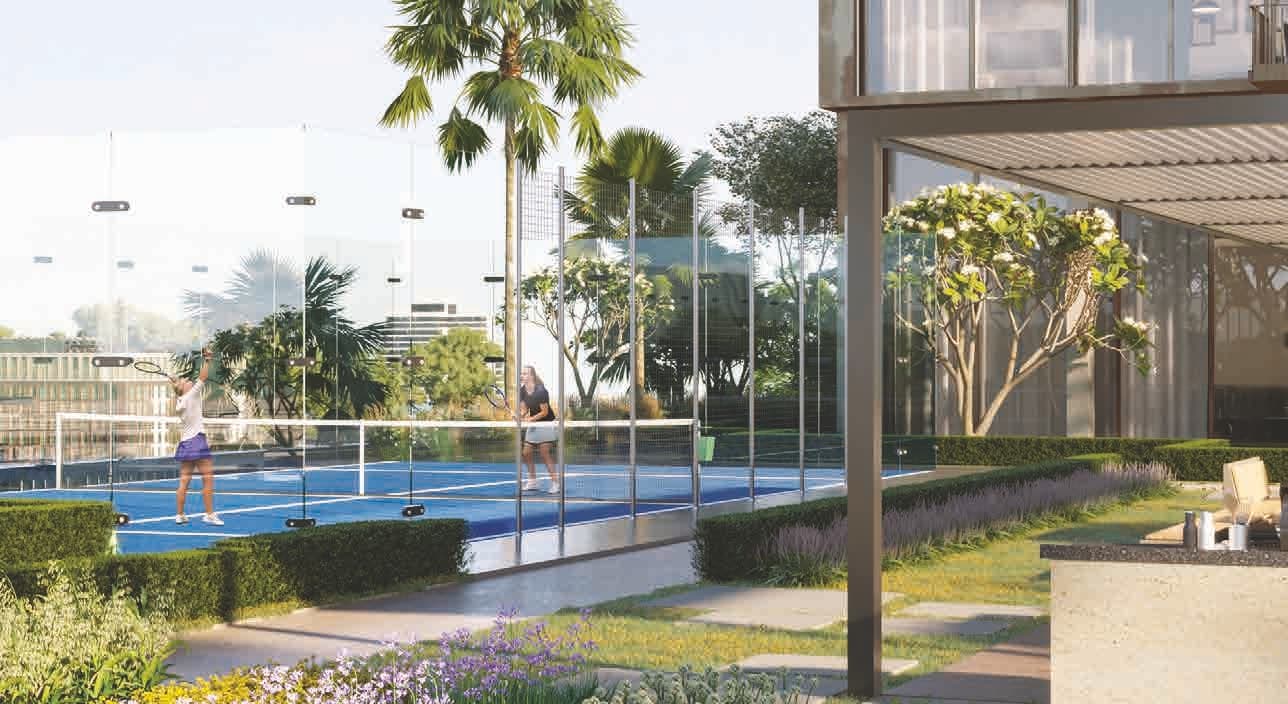 The Highbury amenity Tennis Court in Sobha Hartland, Dubai, by Ellington