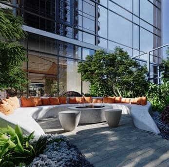 The Orchard Place amenity Gardens And Terraces With Fireplace - JVC (Jumeirah Village Circle), Dubai - by Peak Summit Real Estate Development