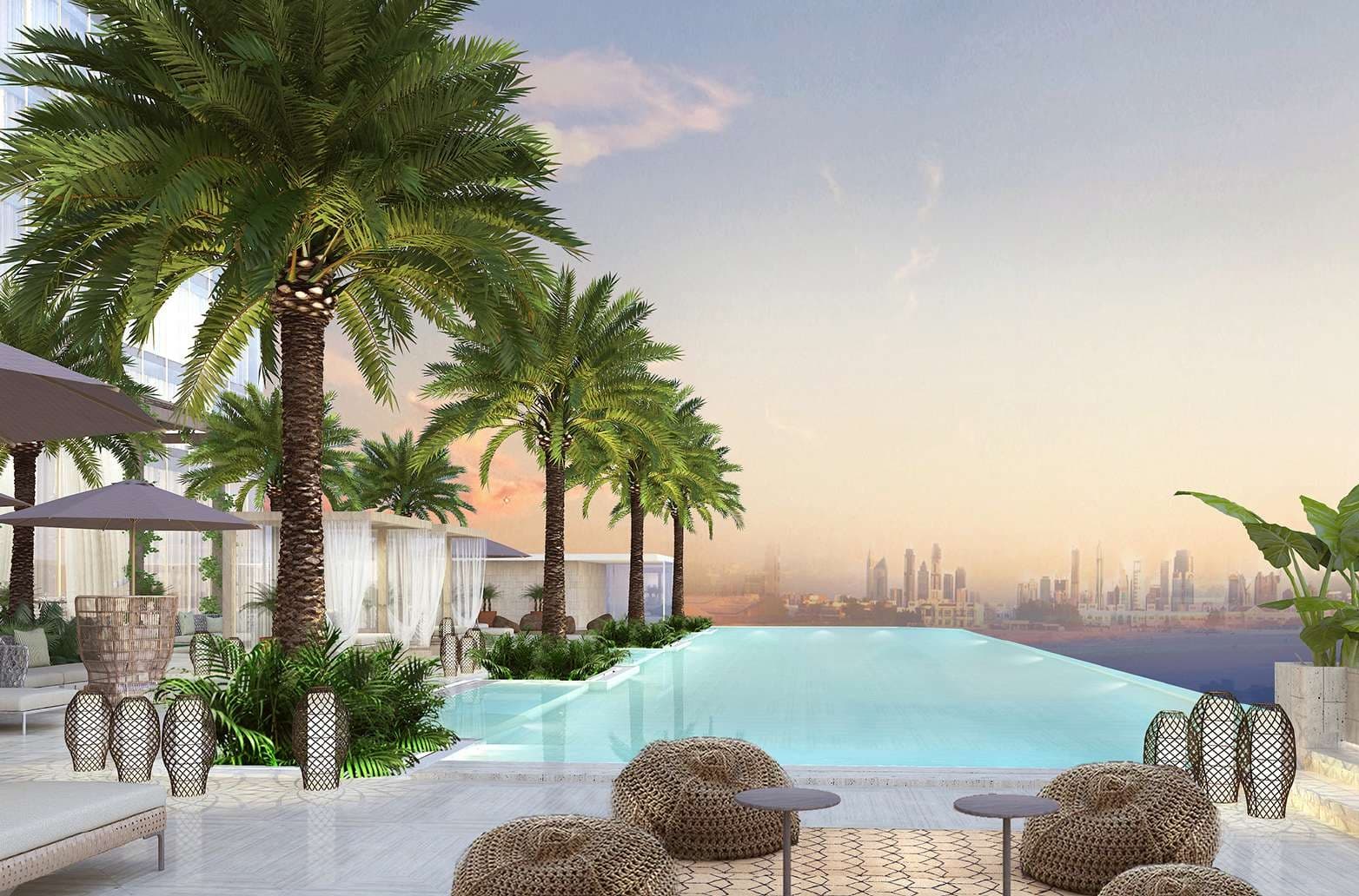 The Palm Tower amenity Infinity Swimming Pool - Palm Jumeirah, Dubai - by Nakheel
