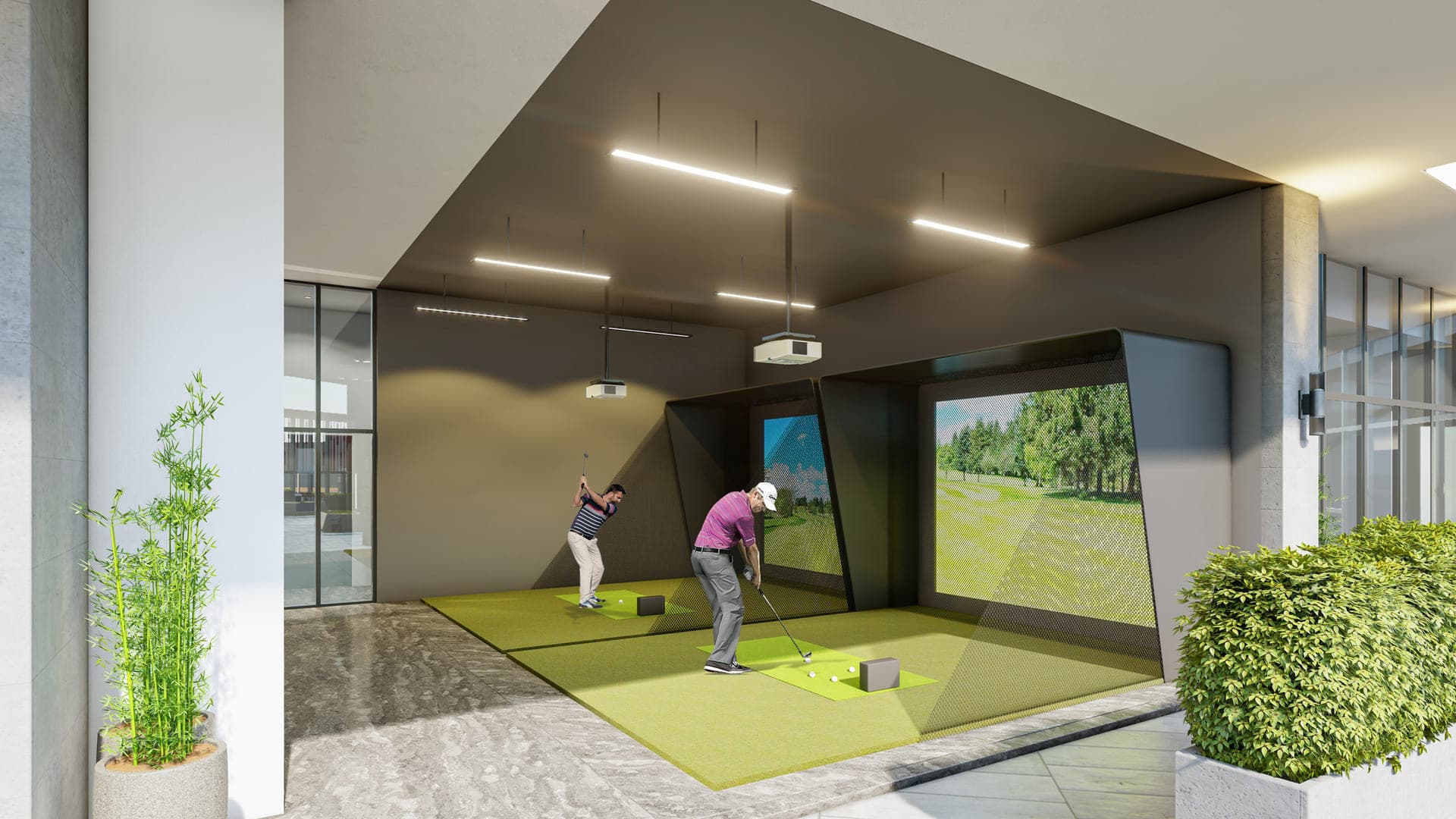 The Paragon by IGO amenity Hi-Tech Golf Simulator in Business Bay, Dubai, by Invest Group Overseas (IGO)