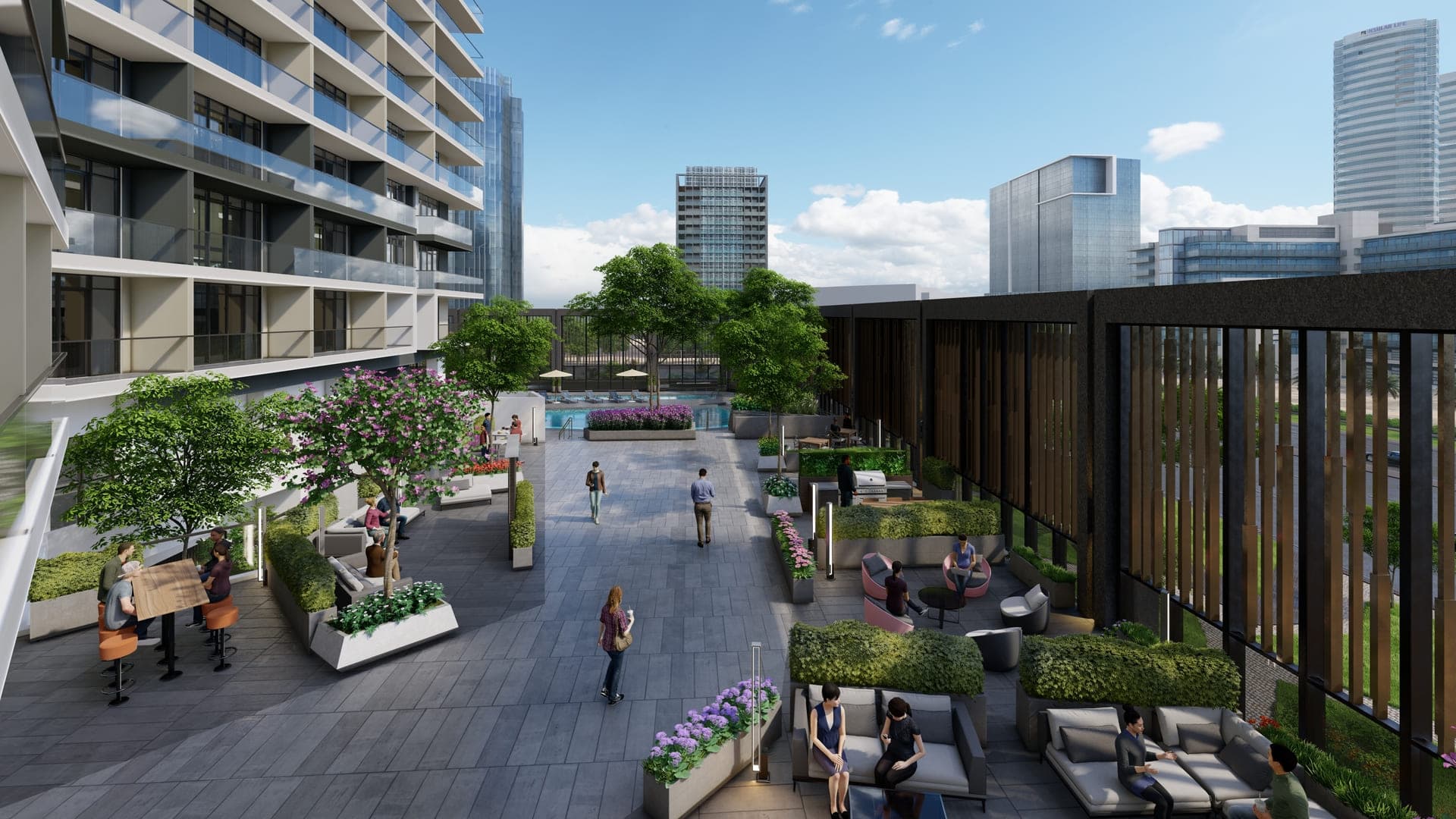 The Paragon by IGO amenity Outdoor Lounge Terrace - Business Bay, Dubai - by Invest Group Overseas (IGO)