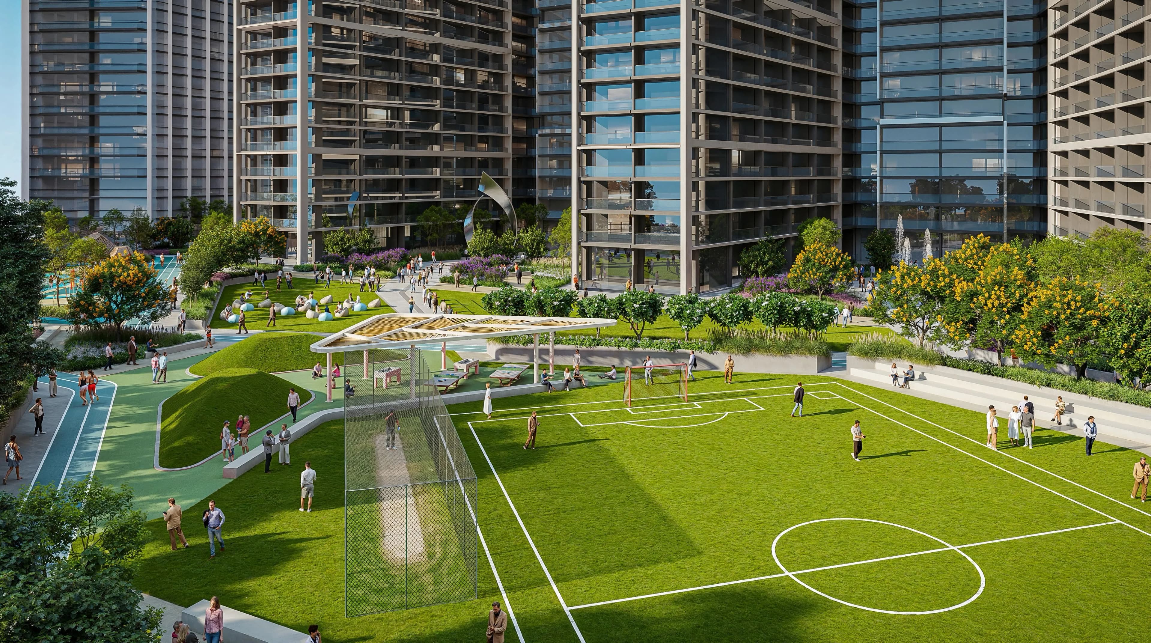The Pinnacle at Sobha Central amenity Sport Courts - Jabal Ali, Dubai - by Sobha