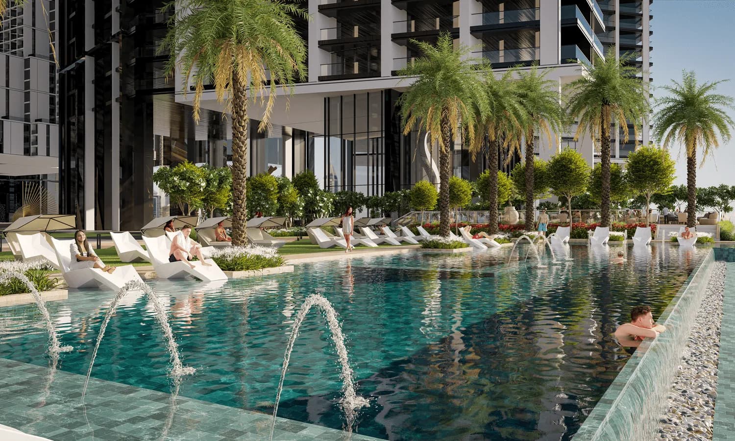 The Pinnacle at Sobha Central amenity Swimming Pool - Jabal Ali, Dubai - by Sobha
