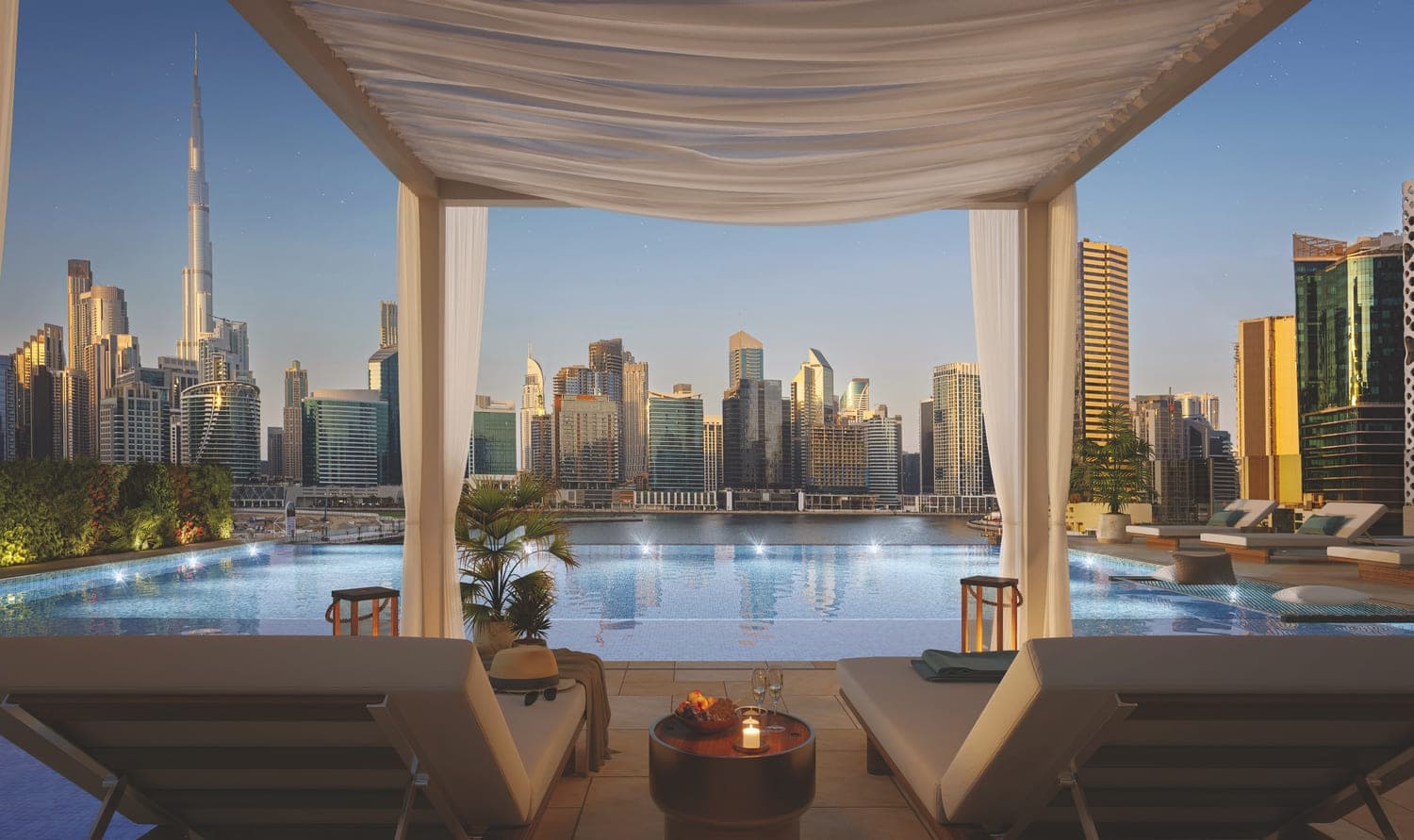 The Quayside amenity Pool Deck in Business Bay, Dubai, by Ellington