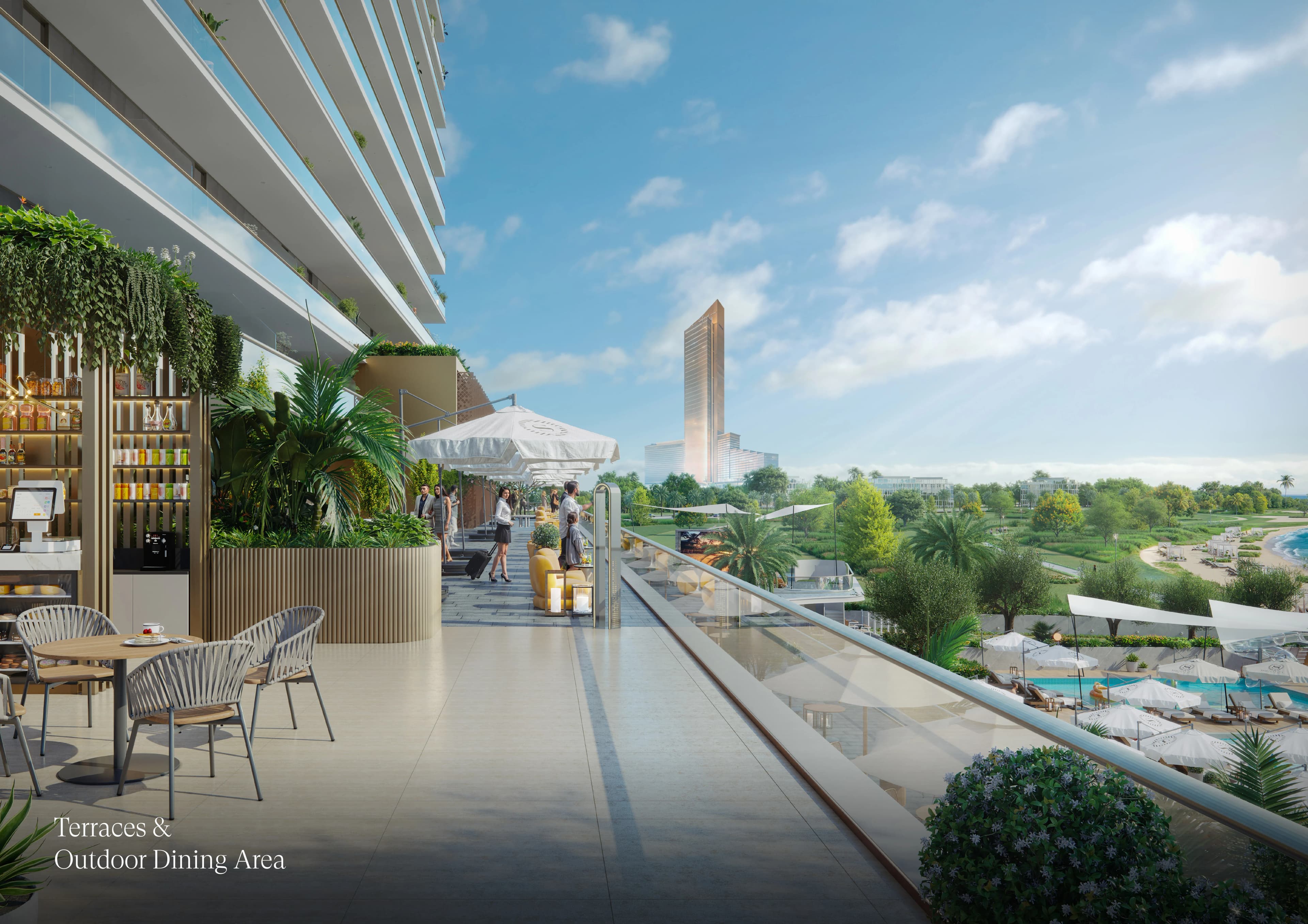 The Residences at Sheraton Al Marjan Island Resort amenity Terraces & Outdoor Dining Area - Al Marjan Island, Dubai - by Atara Real Estate Development