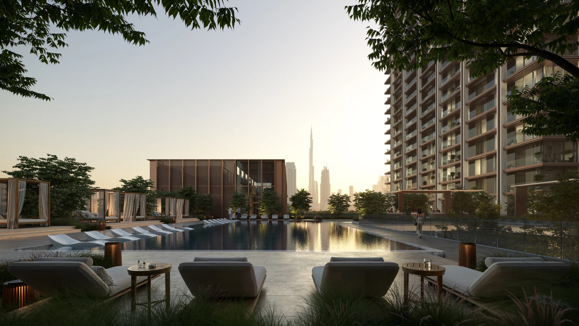 The Residences DIFC Zabeel District amenity Resort-style Pool with Cabanas in Zabeel 1&2, Dubai, by Dubai International Financial Centre (DIFC)