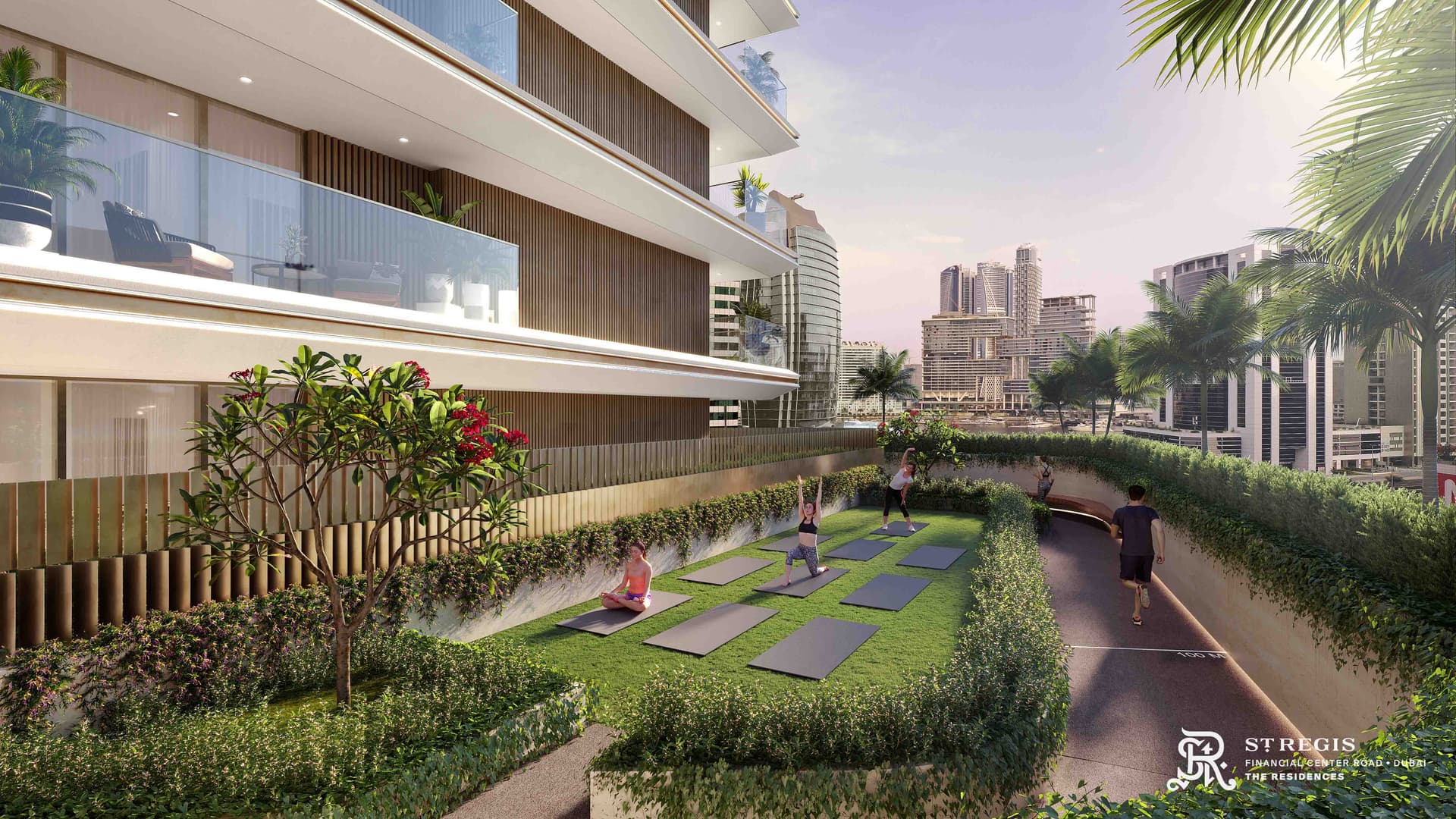 The St. Regis Residences amenity Running Track & Yoga Area in Downtown Dubai, Dubai, by Adventz and East and West International Group