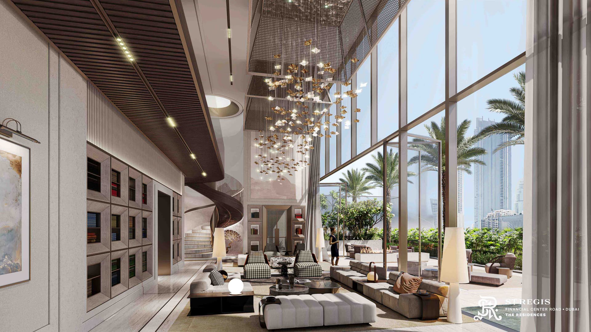 The St. Regis Residences amenity Library in Downtown Dubai, Dubai, by Adventz and East and West International Group
