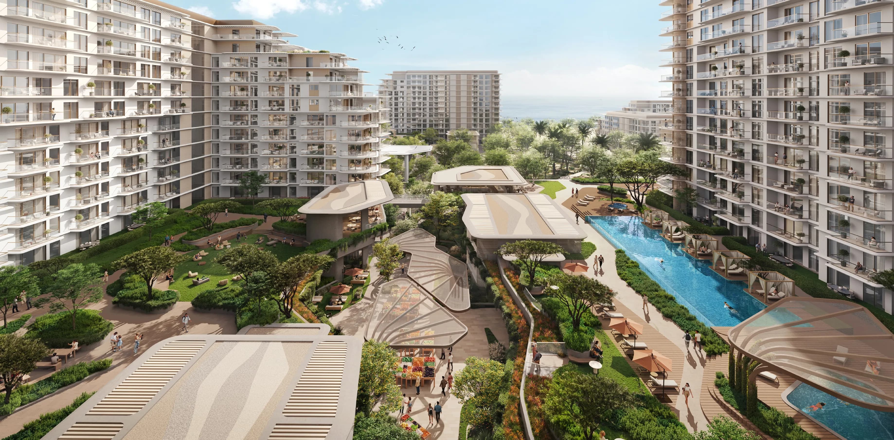 The Strand Lunara amenity Swimming Pool - Al Jazeera Al Hamra Industrial, Dubai - by RAK Properties