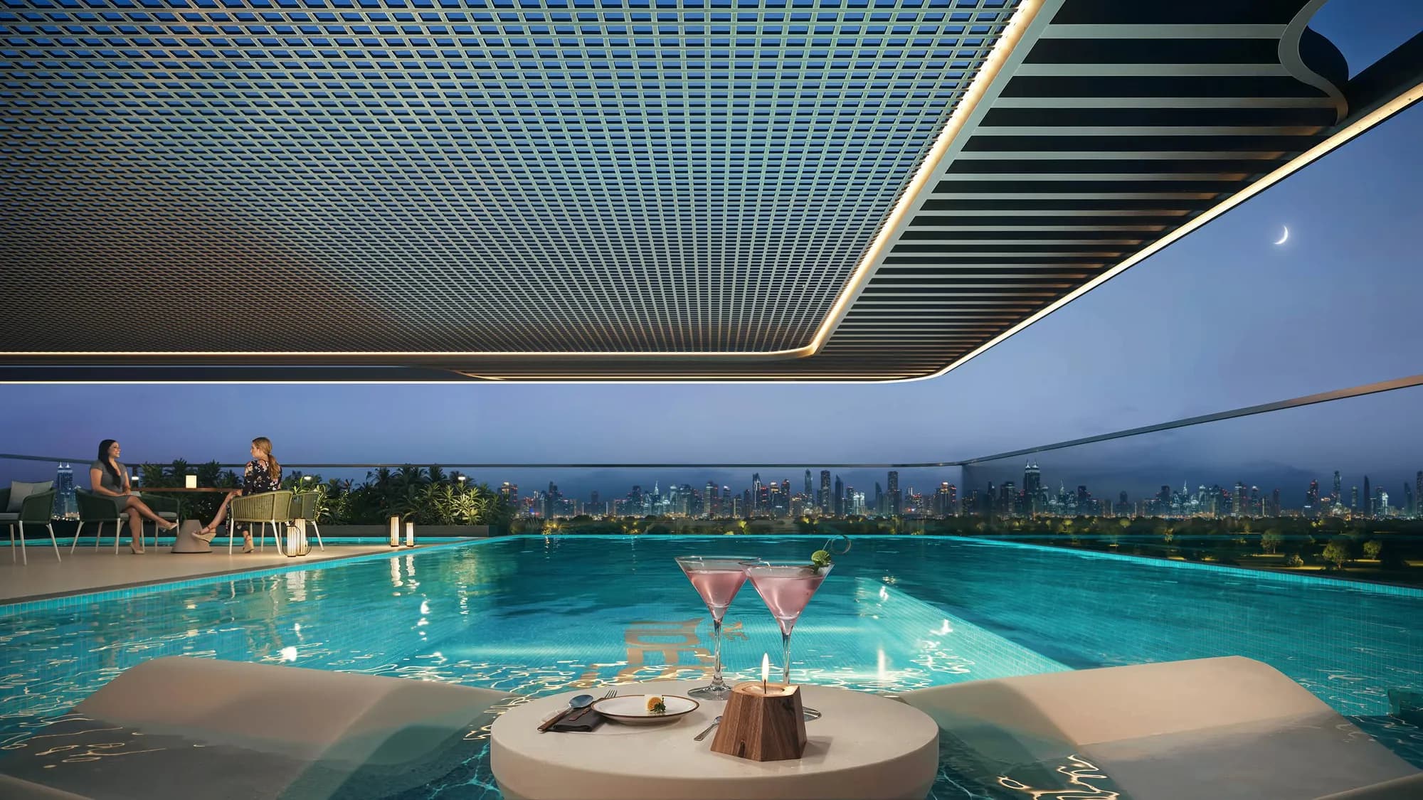 The Tides amenity Infinity Pool - Palm Deira, Dubai - by AMIS Development