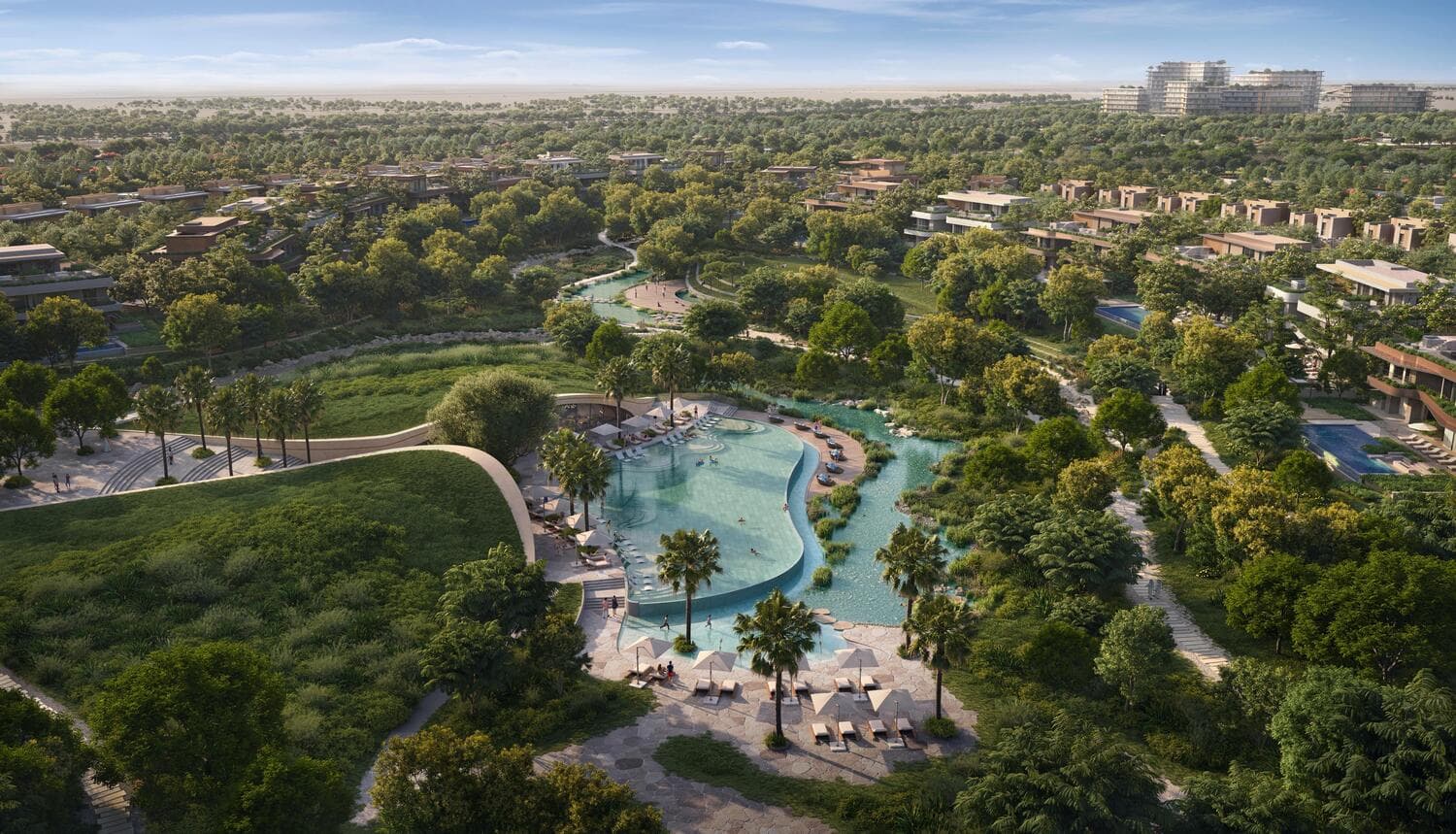 The Wilds amenity Swimming Pool - Wadi Al Safa 3, Dubai - by ALDAR