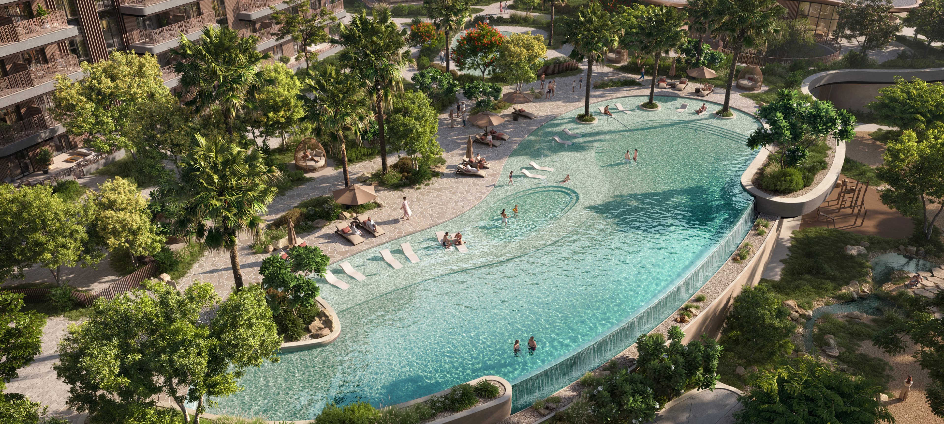 The Wilds Residences amenity Swimming Pool - Wadi Al Safa 3, Dubai - by ALDAR