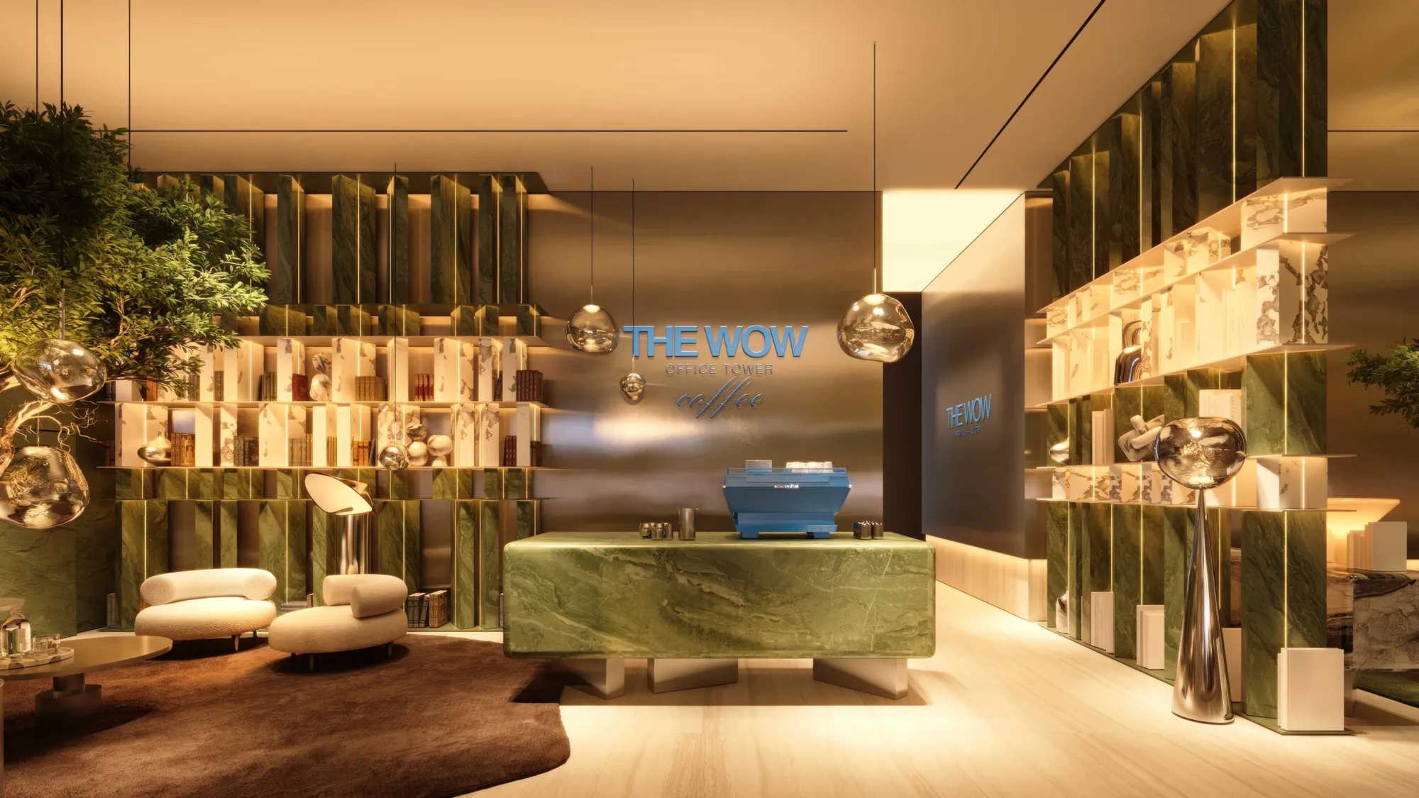 The WOW Tower amenity Barista Coffee Corner - Dubai Land Residence Complex, Dubai - by Mr. Eight Development