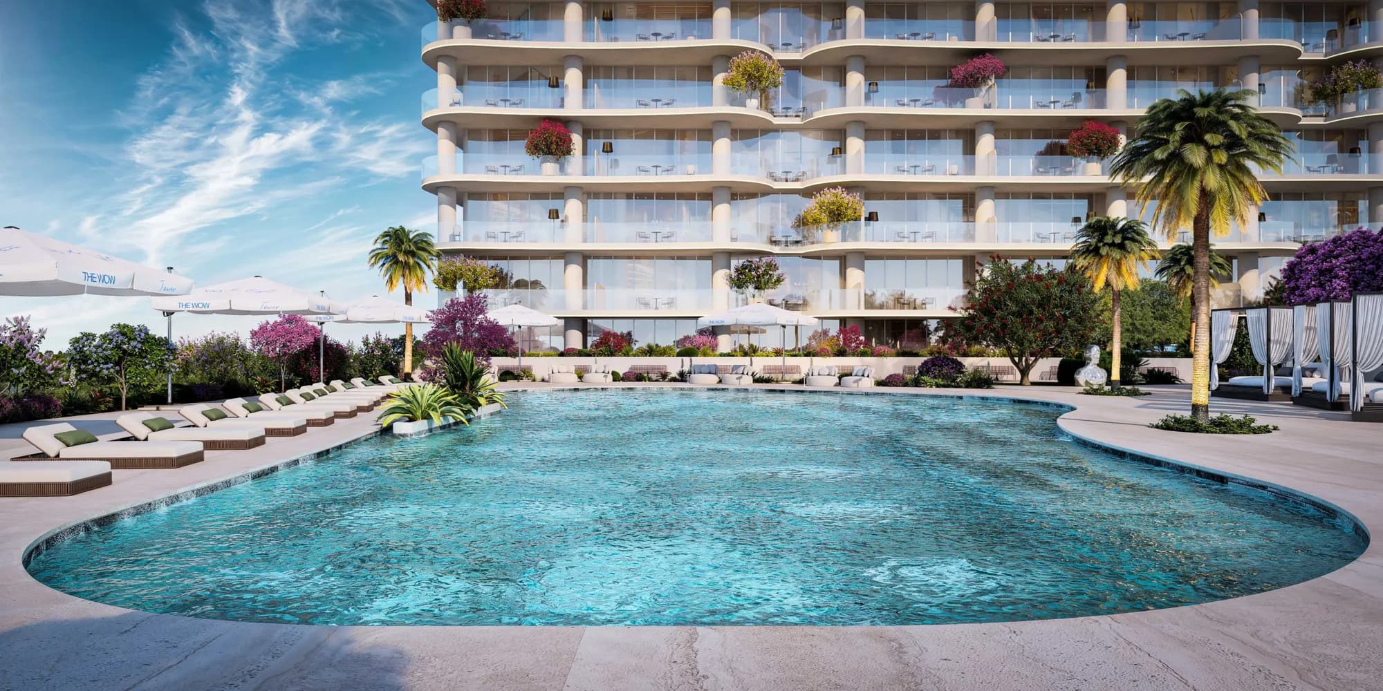 The WOW Tower amenity Grand Pool - Dubai Land Residence Complex, Dubai - by Mr. Eight Development