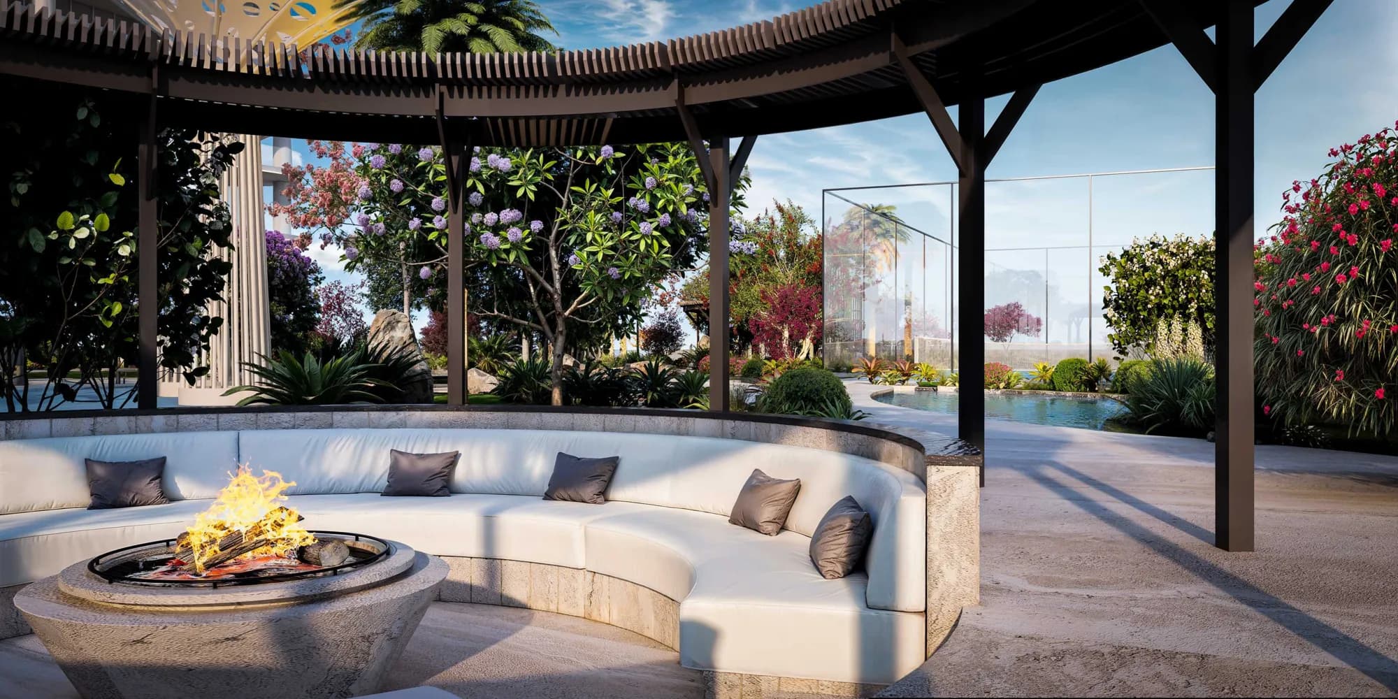 The WOW Tower amenity Landscaped Lounge Spaces - Dubai Land Residence Complex, Dubai - by Mr. Eight Development